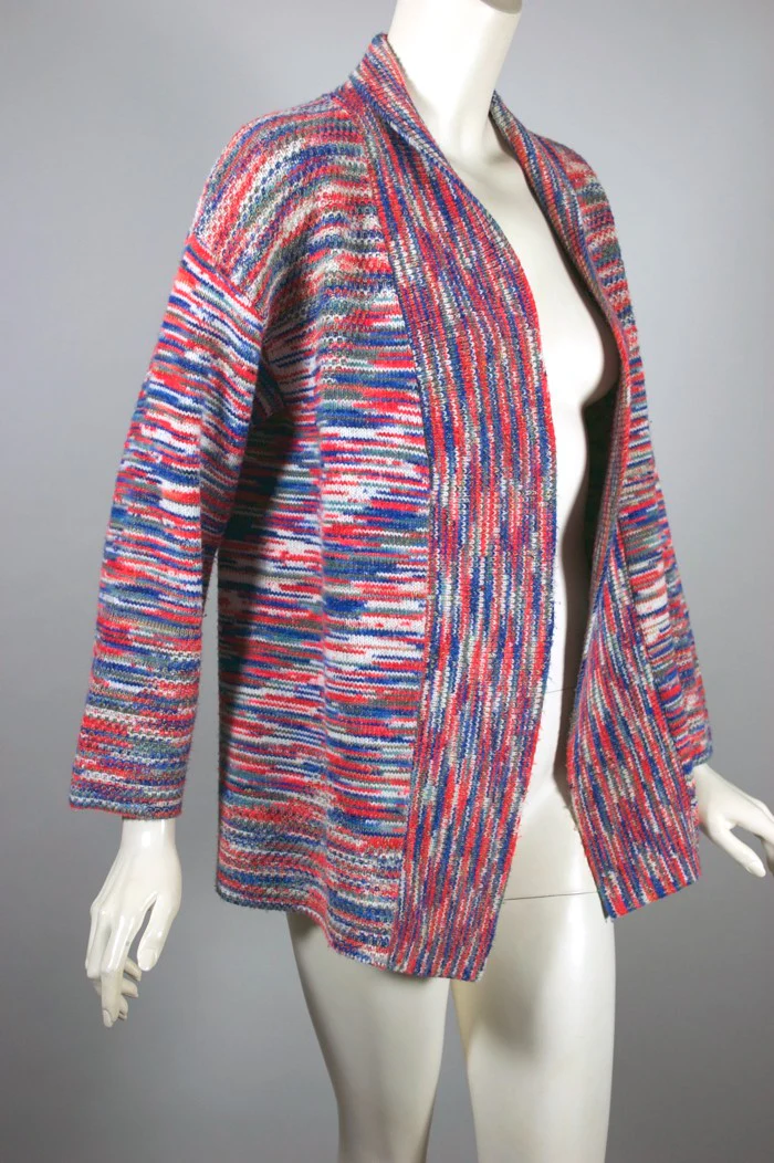 70s Space-dyed Open-front Cardigan Sweater By Jantzen - Image 4