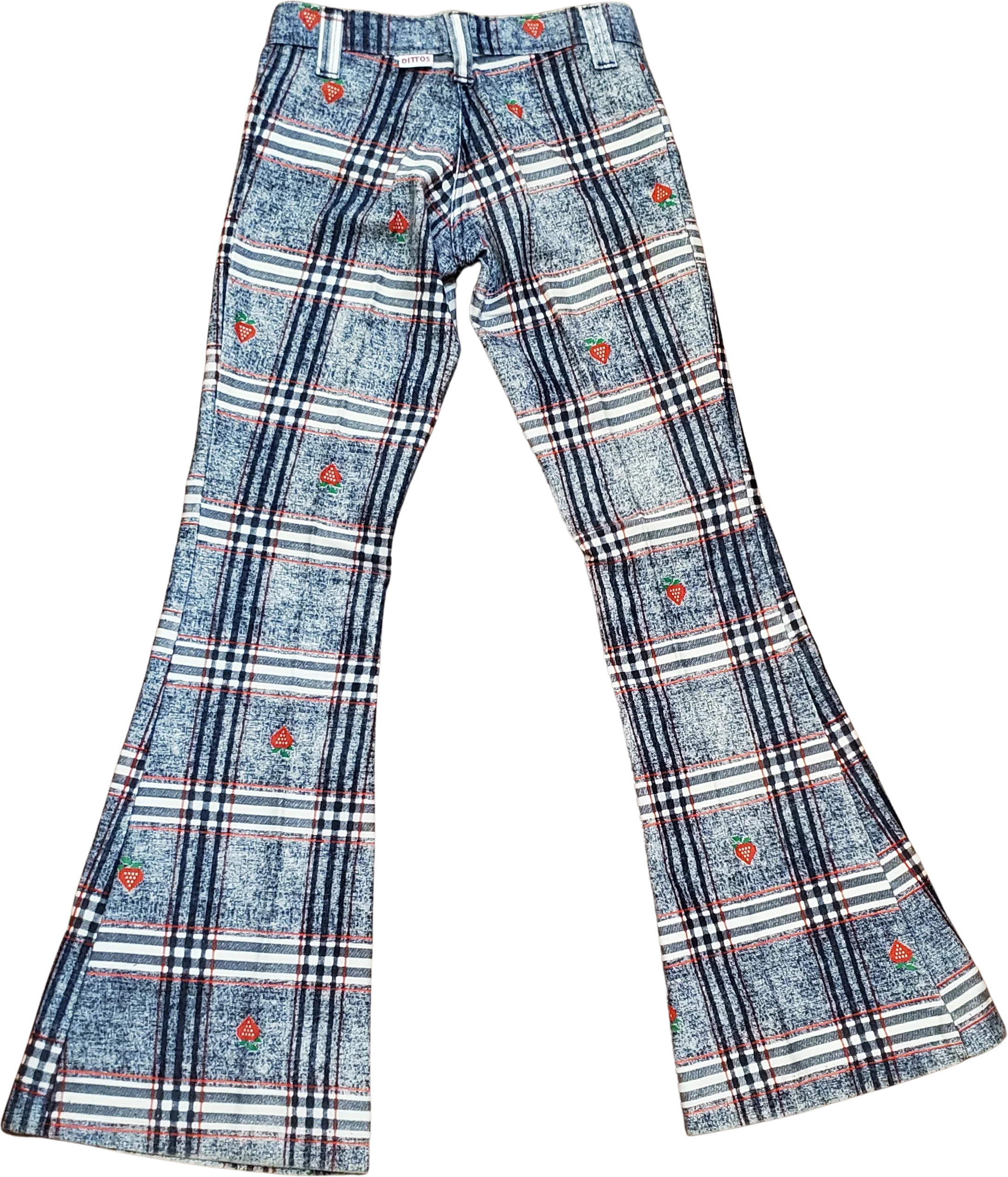 70s Strawberry Bell Bottom Pants Jeans By Dittos - Image 2