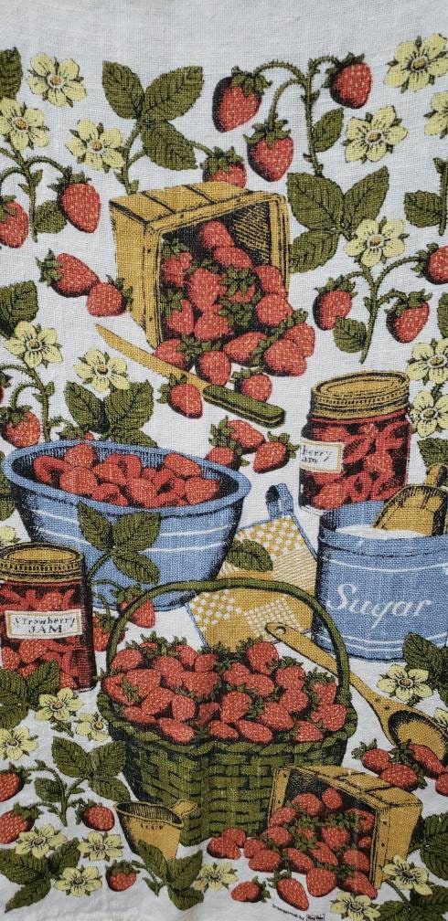 70s Strawberry Jam Linen Tea Towel by Kay Dee - Image 5