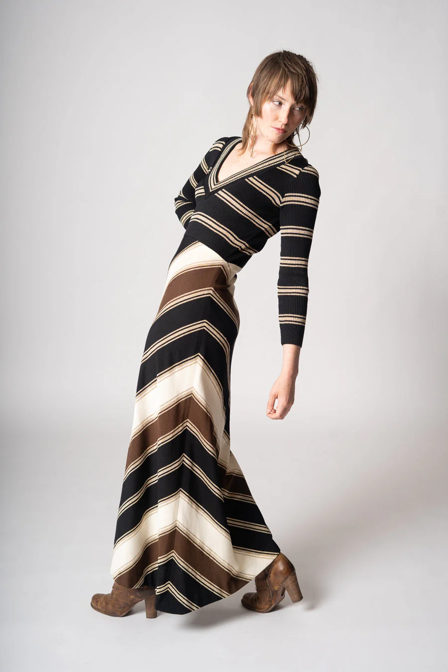 70s Stripe Sweater Dress by Chateau du Tricot - Image 11