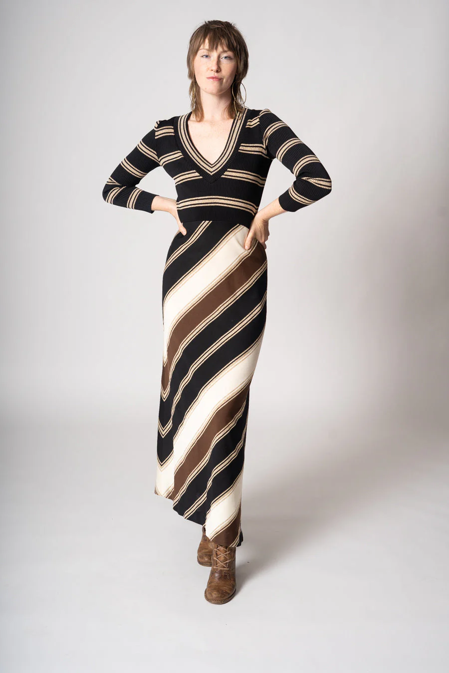 70s Stripe Sweater Dress by Chateau du Tricot - Image 7