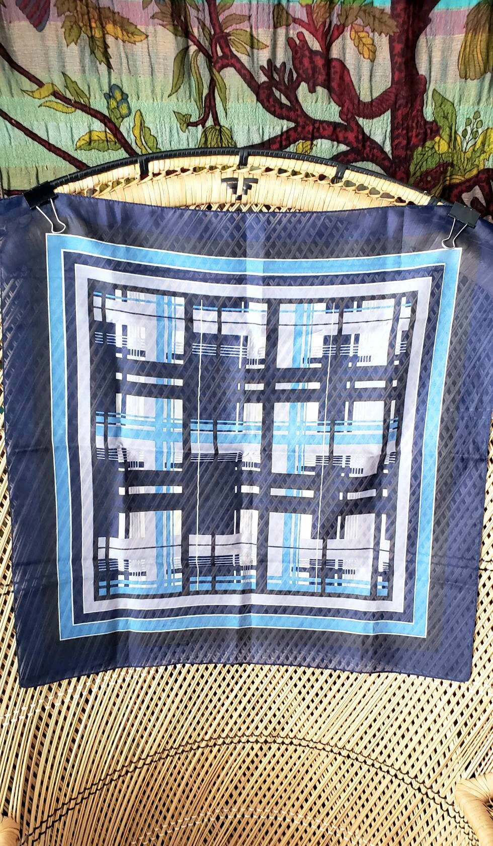 70s Striped Scarves by Nasharr Frères Set of 2: One Red Striped Scarf and One Blue Striped Scarf by Nasharr Frères Ltd - Image 4