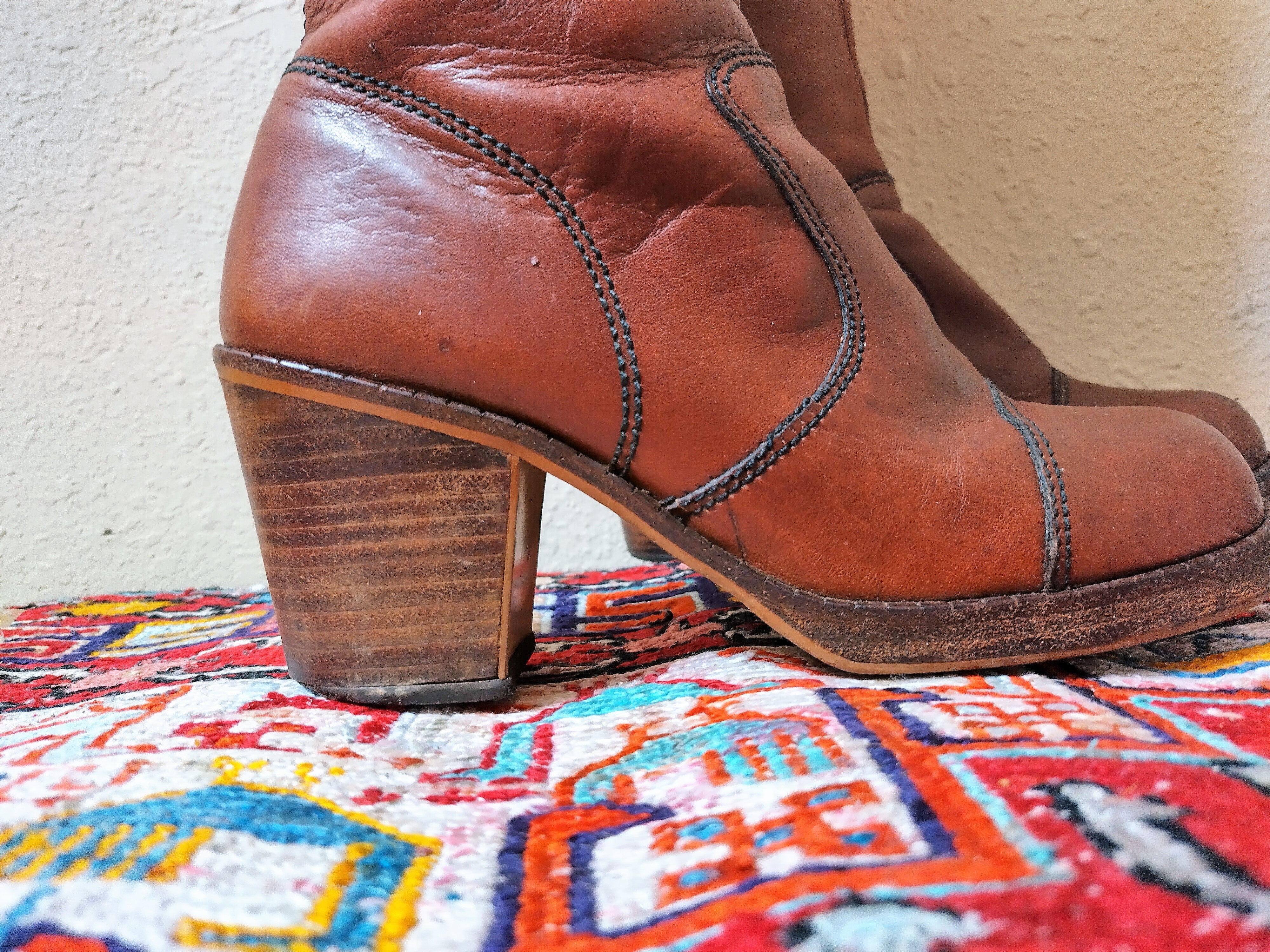 70s Stunning Penny Lane Leather Boots by Campus - Image 4