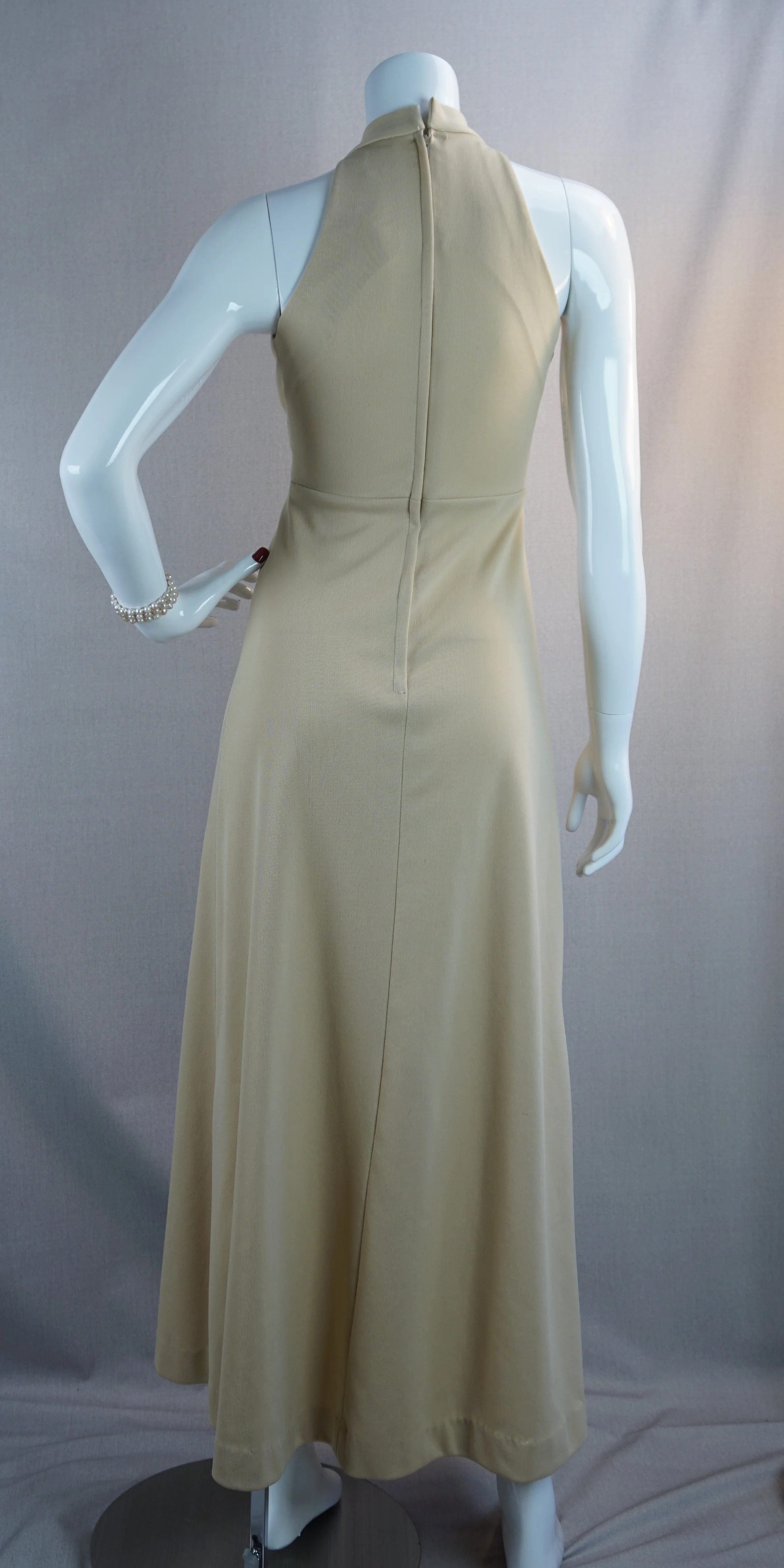 70s Tan Halter Maxi With Embroidered Jacket By JCPenney - Image 11