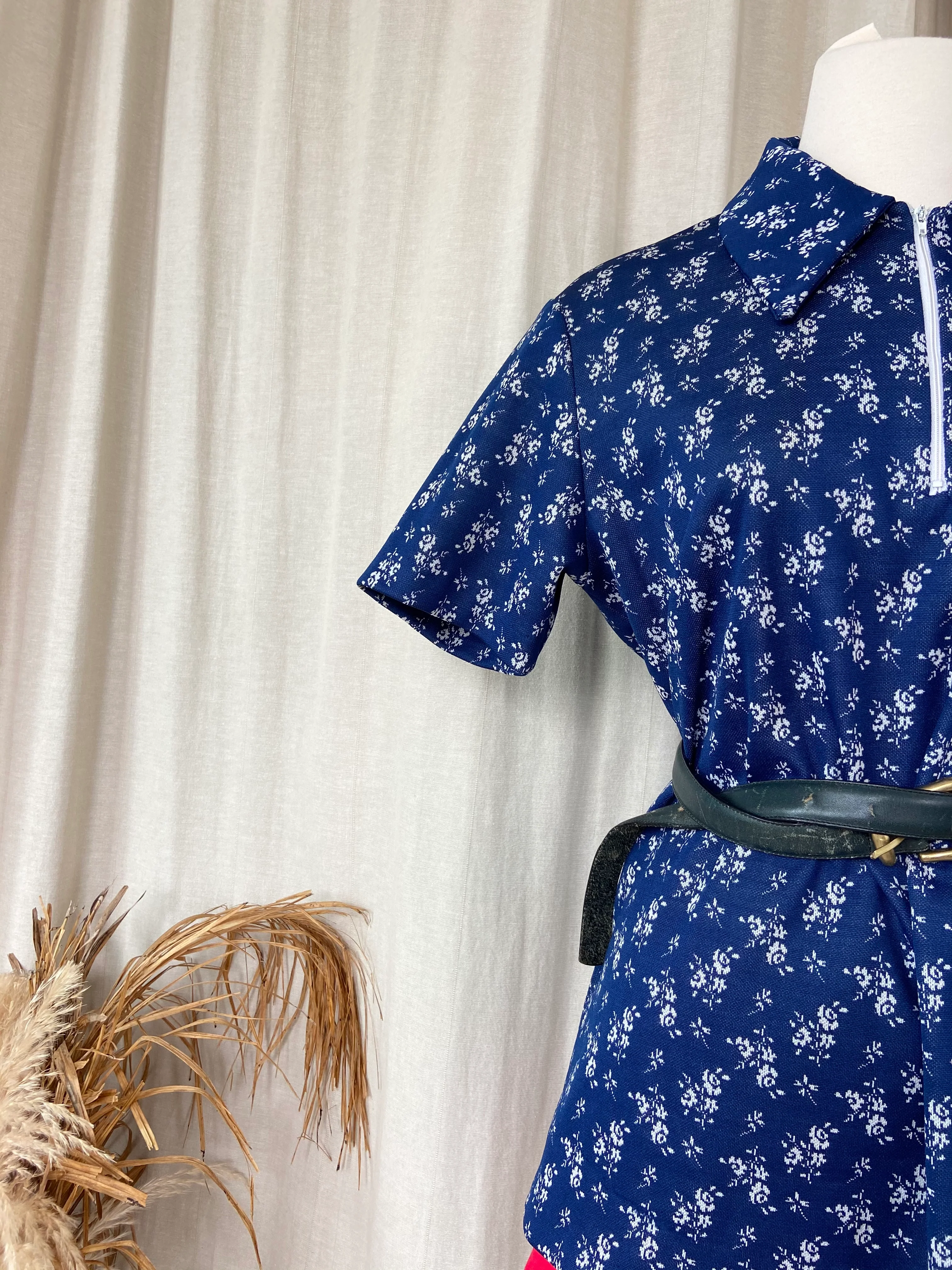 70s Vintage Tennis Polo With Micro Floral Print - Image 6