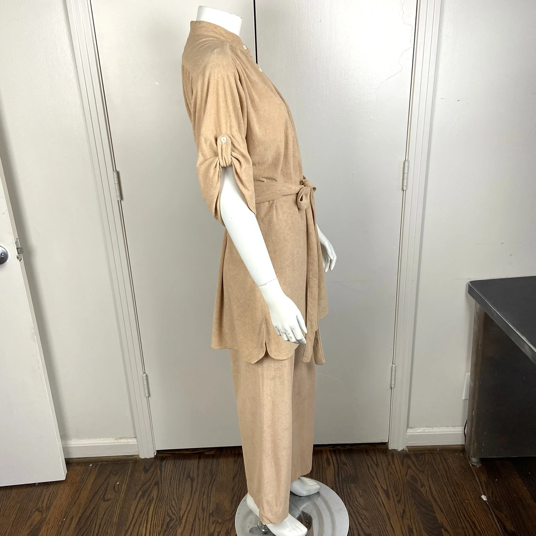 70s Terrycloth Tunic Top Pants Suit Matching Set By Mary Martin for Rainbow of California - Image 4