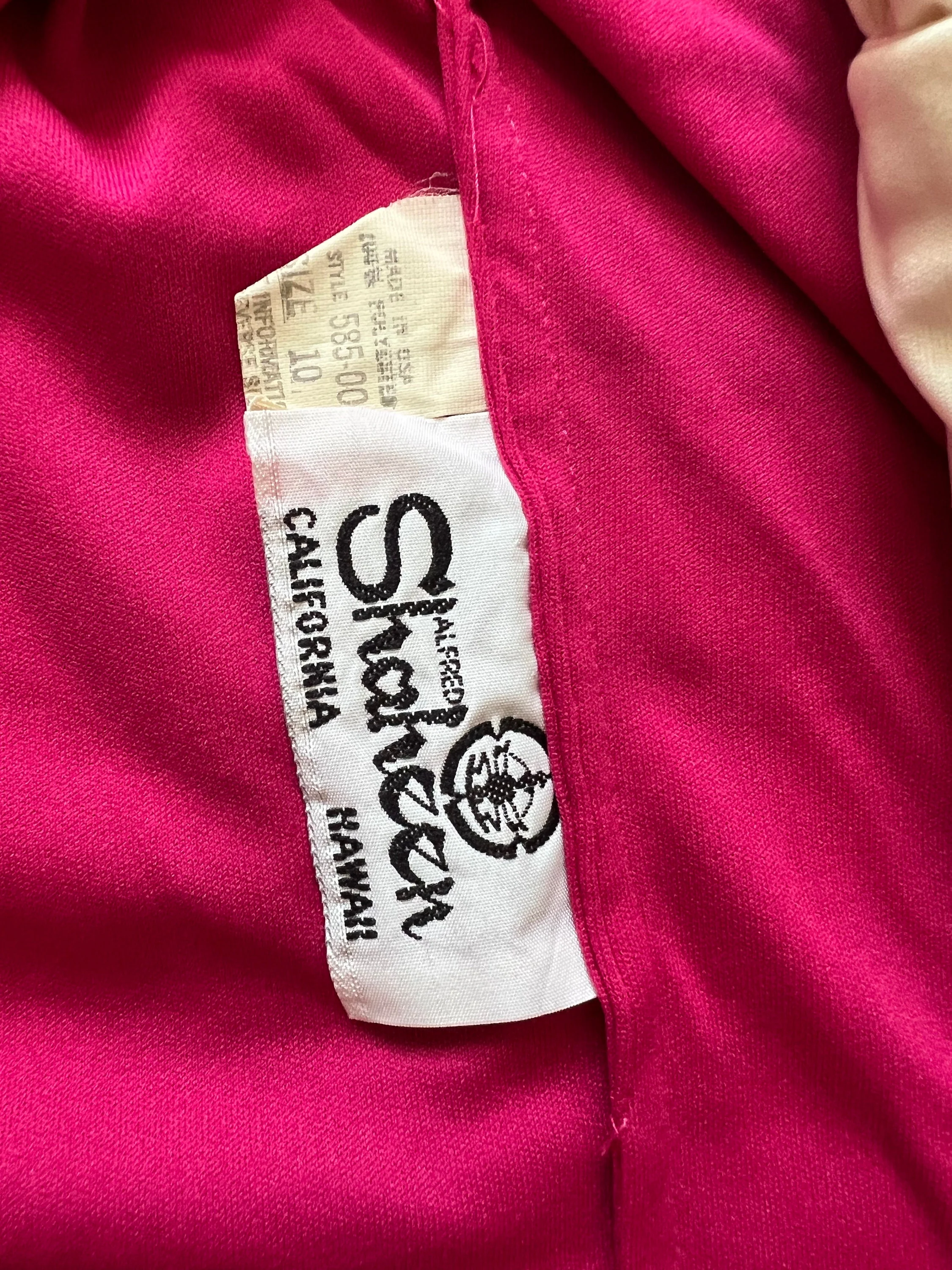 70s Tropical Tank Pleated Sundress Magenta Bolero Alfred Shaheen Dress - Image 2