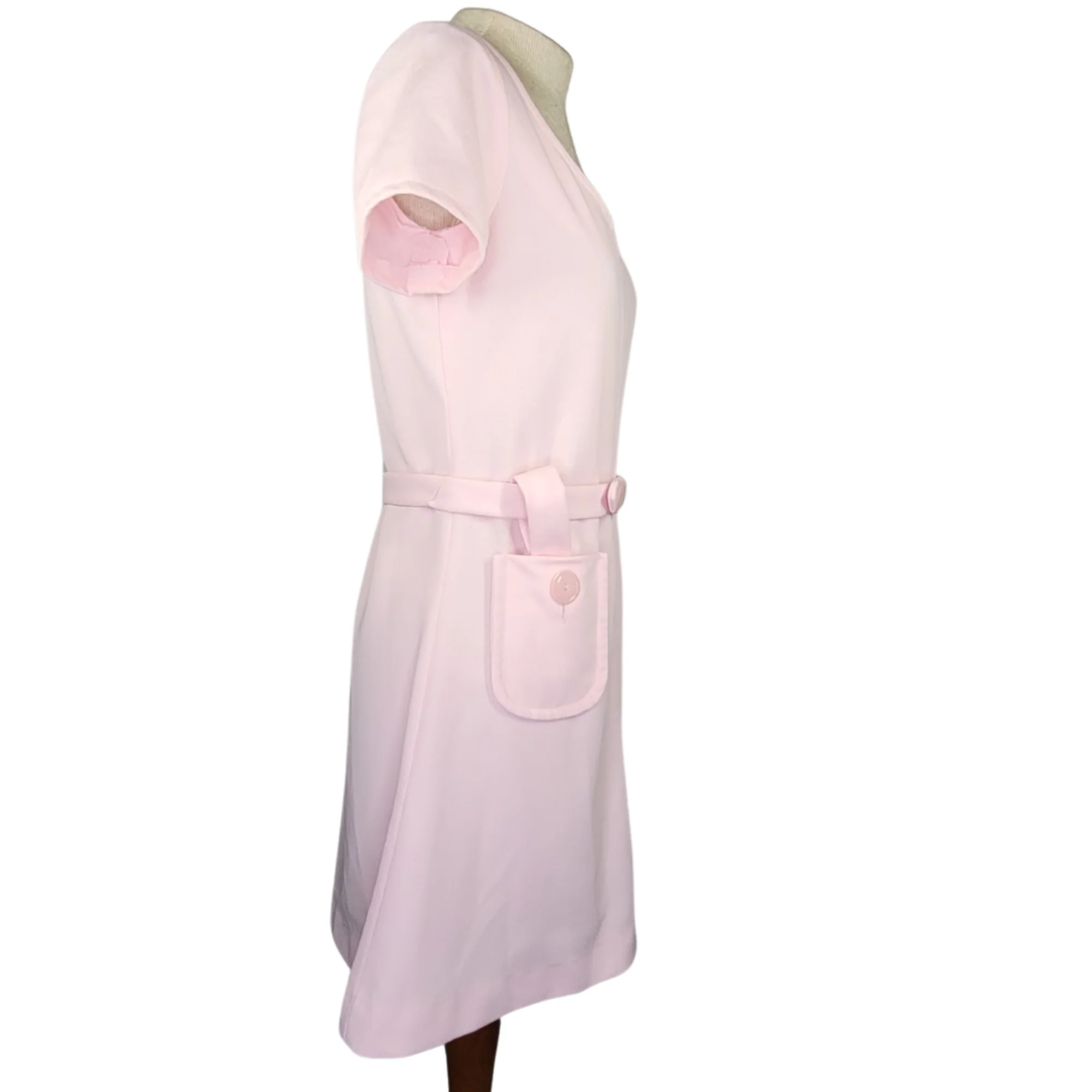70s Union Made Pink A-line Mini Dress - Image 5
