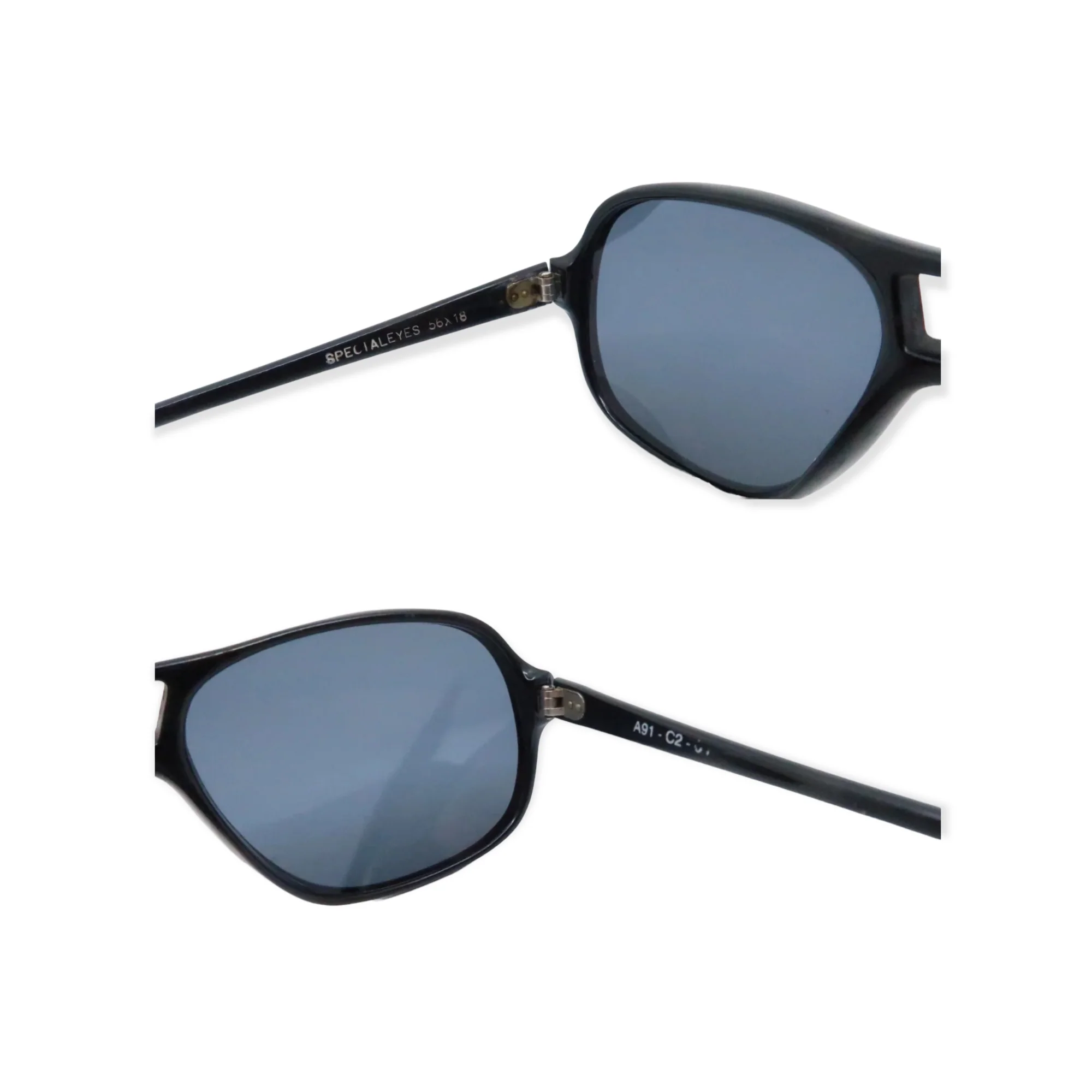 70s Unisex Black Aviator Sunglasses Acetate Aviators - Image 4