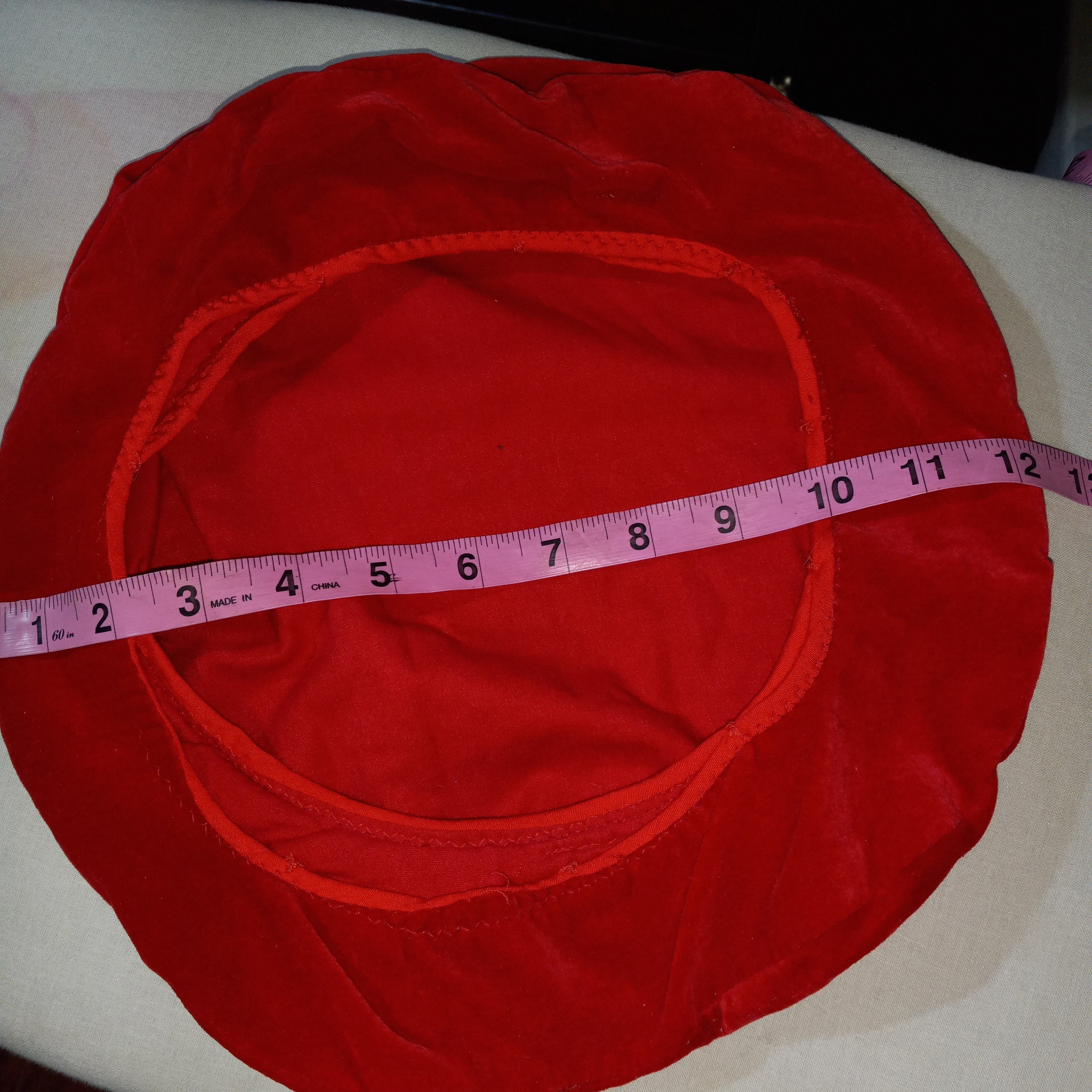 70's Velvet red fashionable hat - Image 8