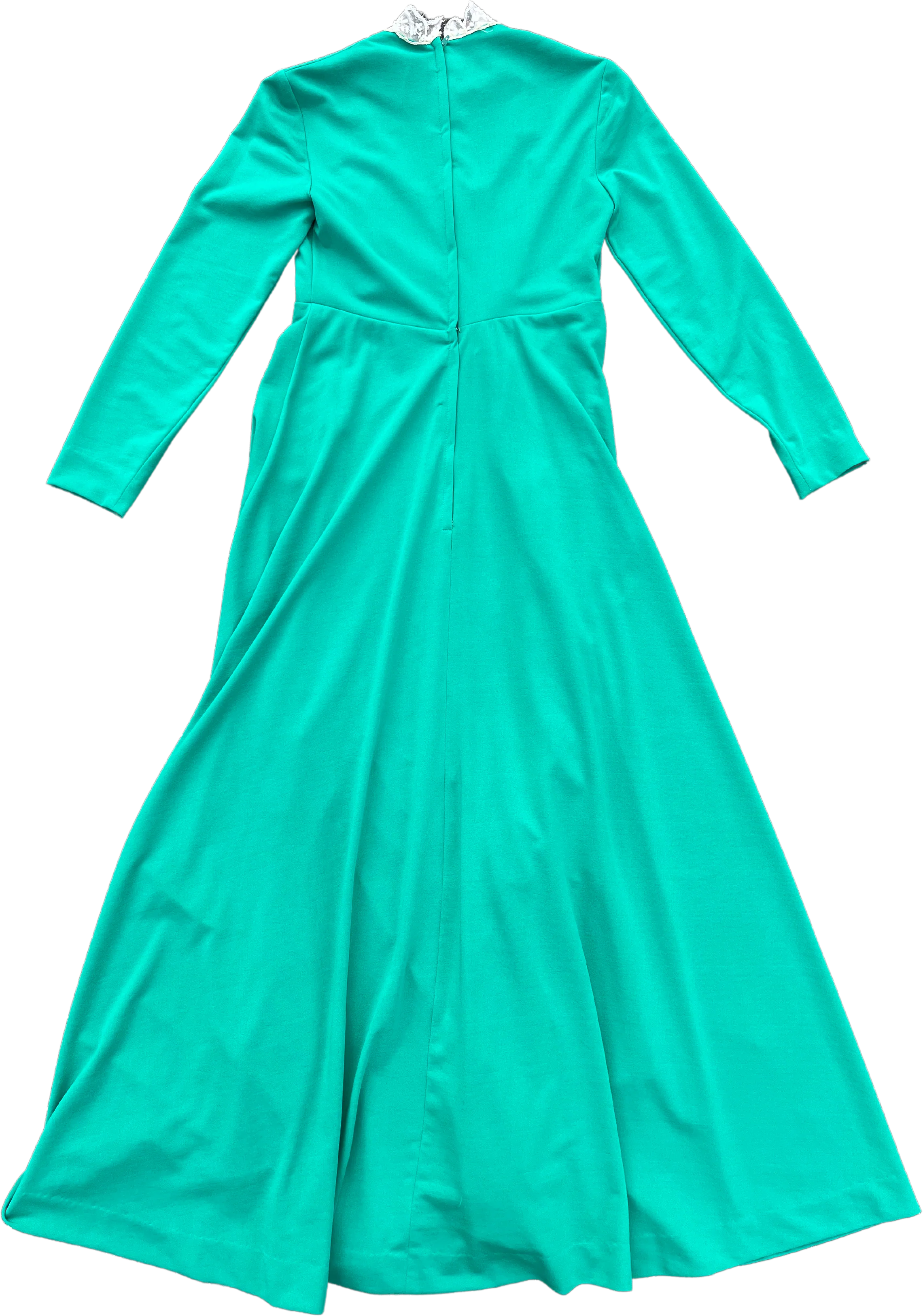 70s Victorian Inspired Emerald Green Maxi Dress - Image 2