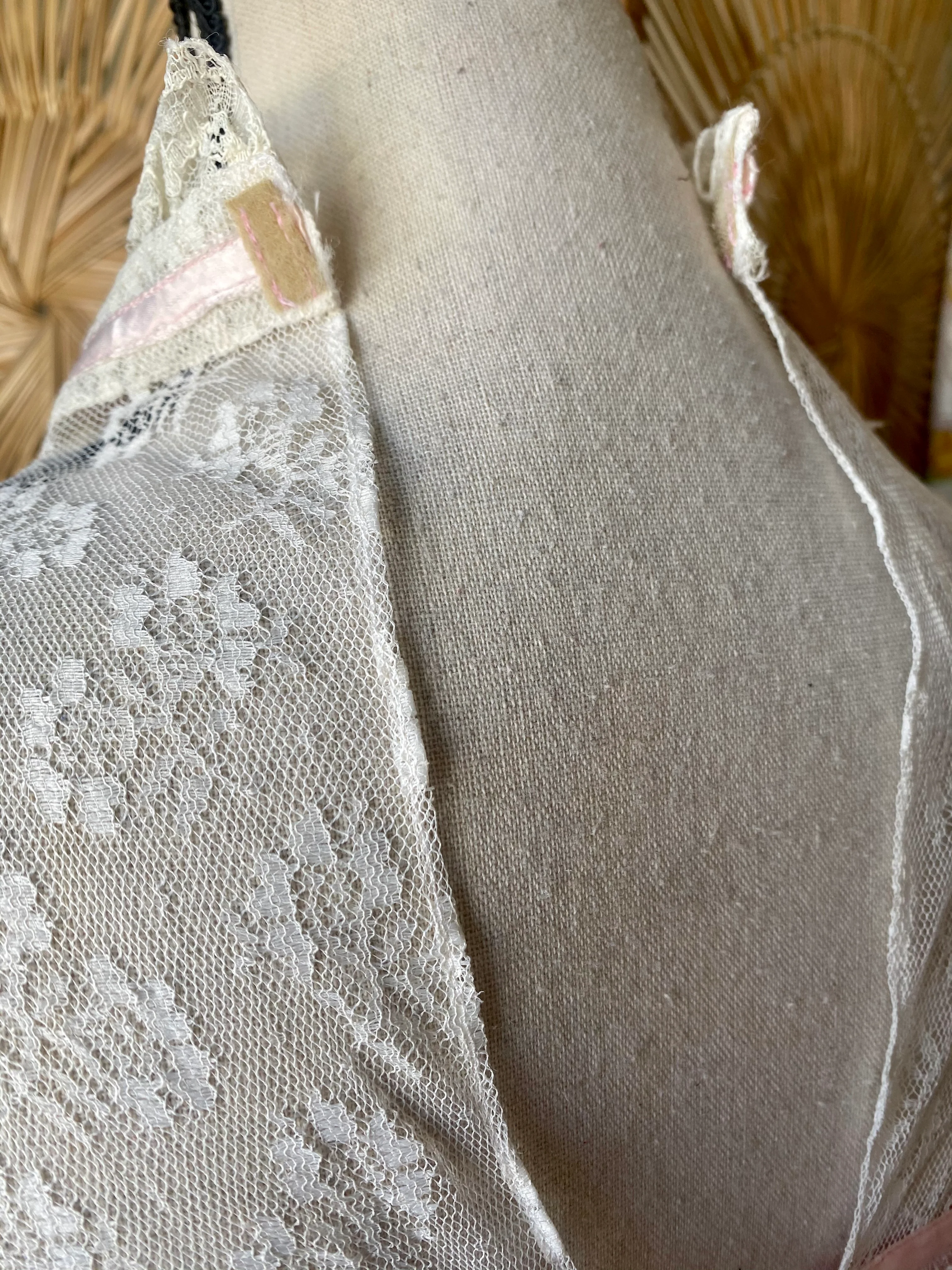 70s Victorian Prairie Pink Party Dress By Amy Rose California - Image 7