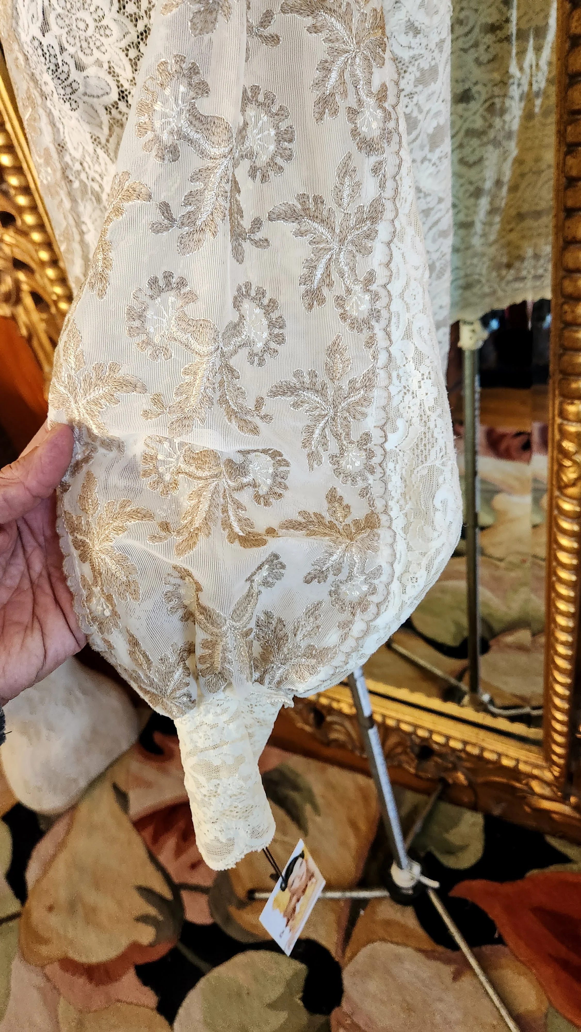 70s Victorian Style Patchwork Lace Blouse - Image 4