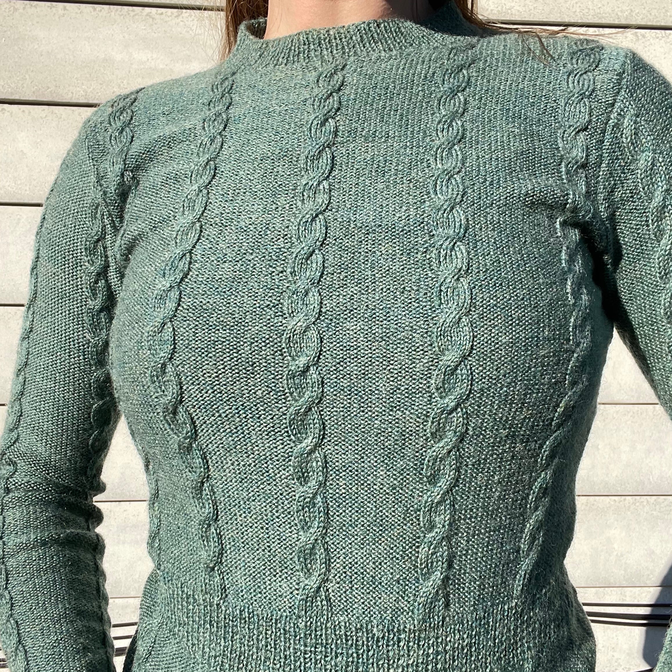 70s Vintage Handmade Knit Wool Sweater Braided - Image 7