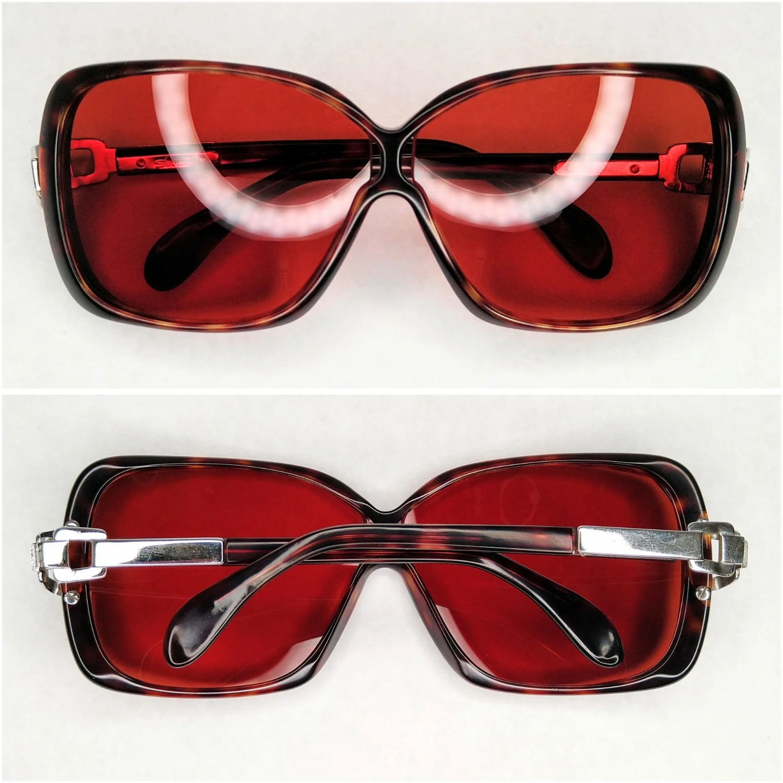 70s Vintage 627 Tort Chromed Sunglasses Frame Austria By Silhouette - Image 2