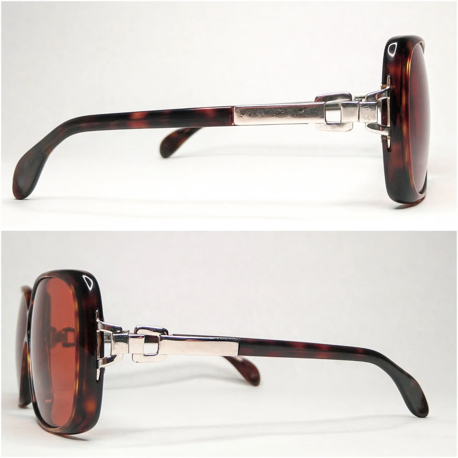 70s Vintage 627 Tort Chromed Sunglasses Frame Austria By Silhouette - Image 8