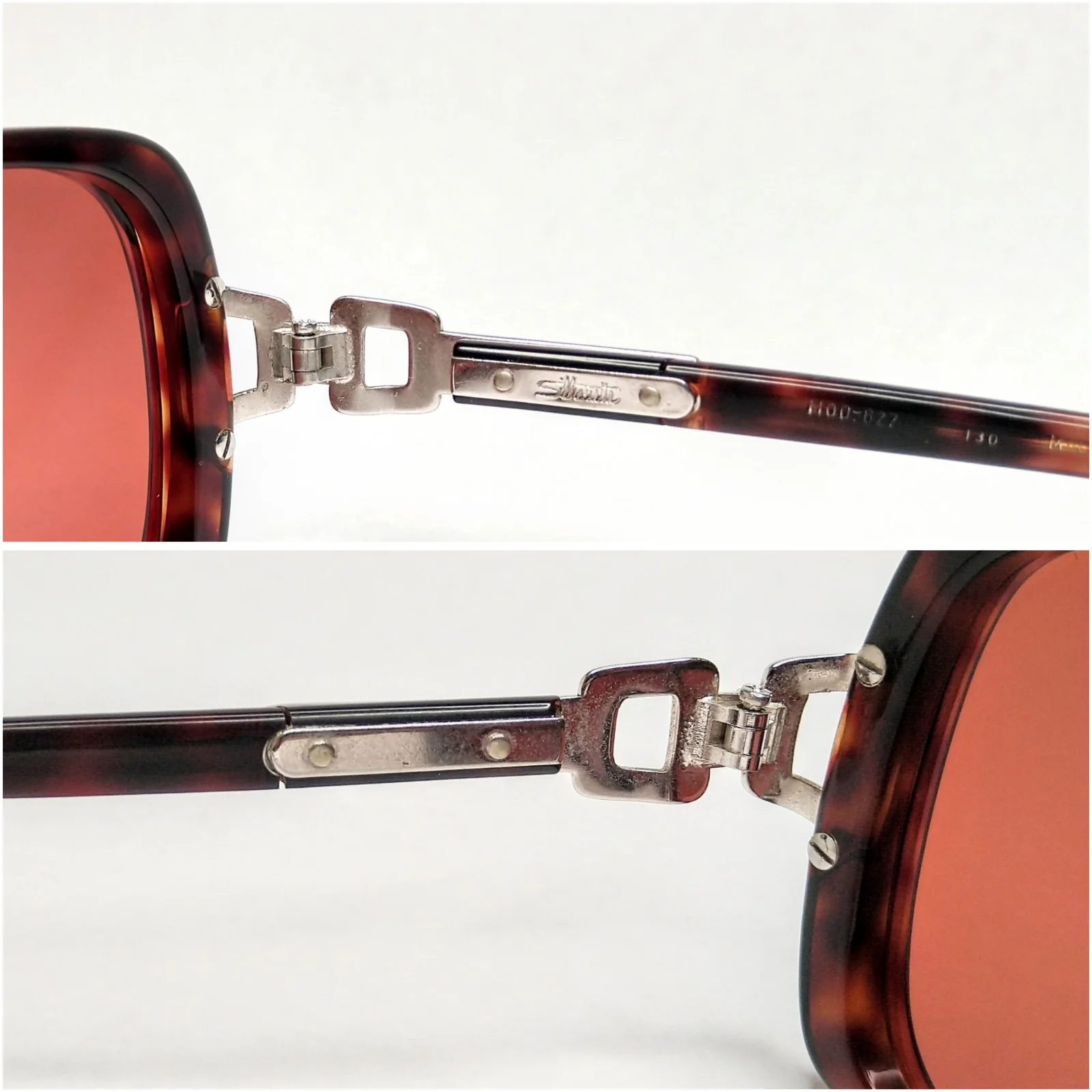 70s Vintage 627 Tort Chromed Sunglasses Frame Austria By Silhouette - Image 9