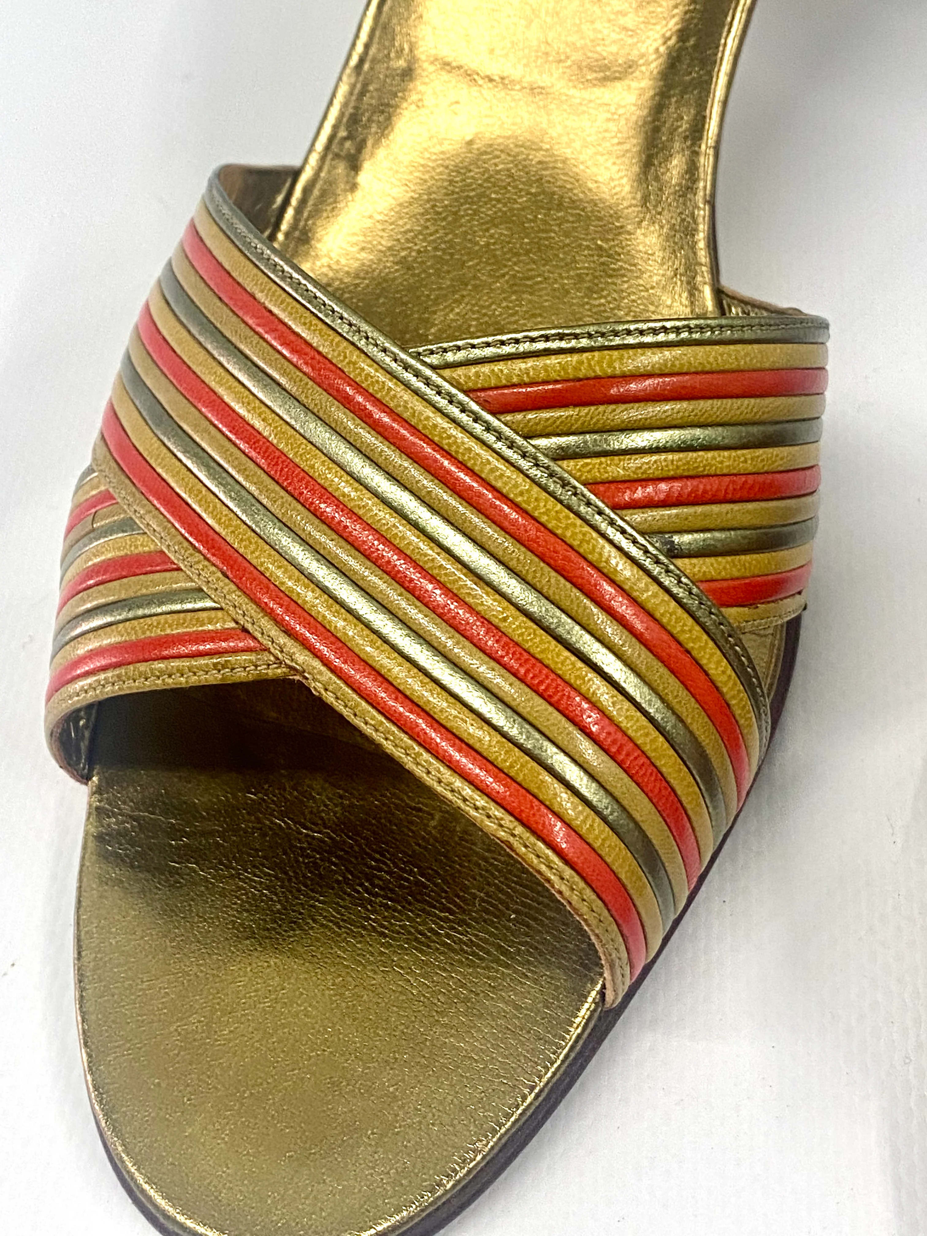 70s Vintage 70s Bruno Magli Slingback Heels Size 10 By Bruno Magli - Image 5