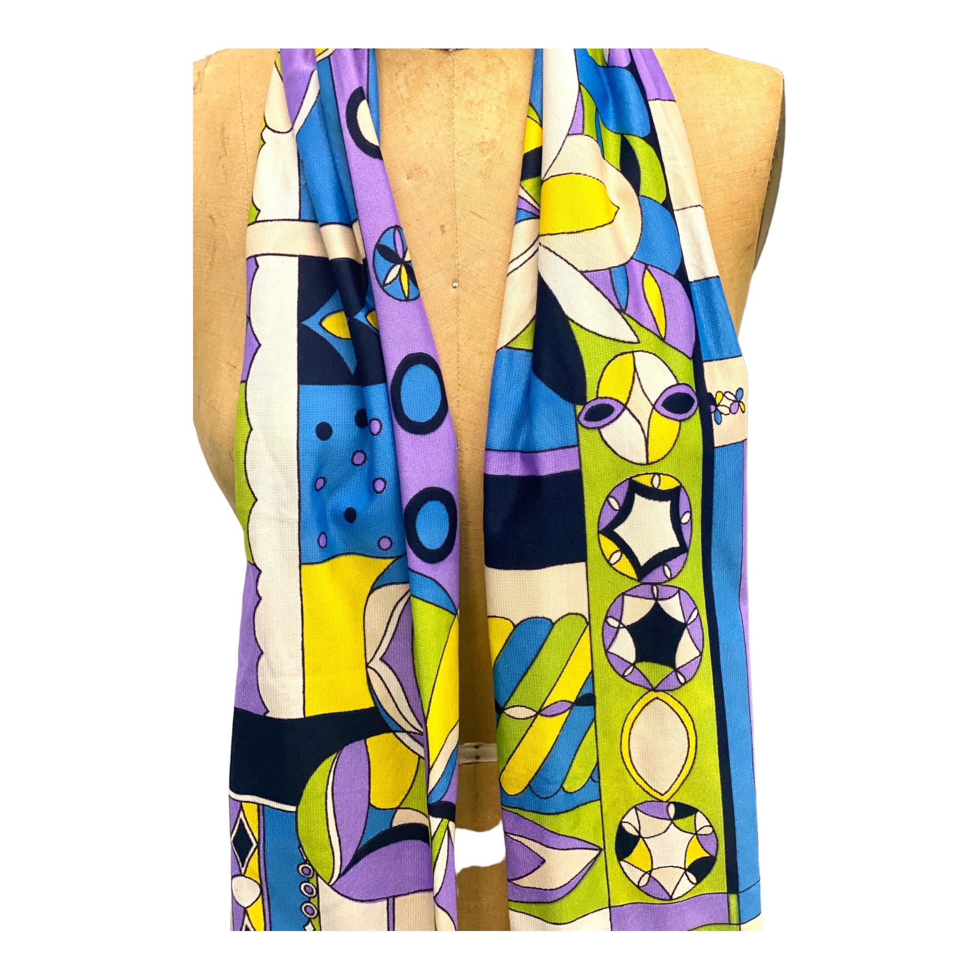 70s Vintage Mod Style Polyester Scarf - Image 3