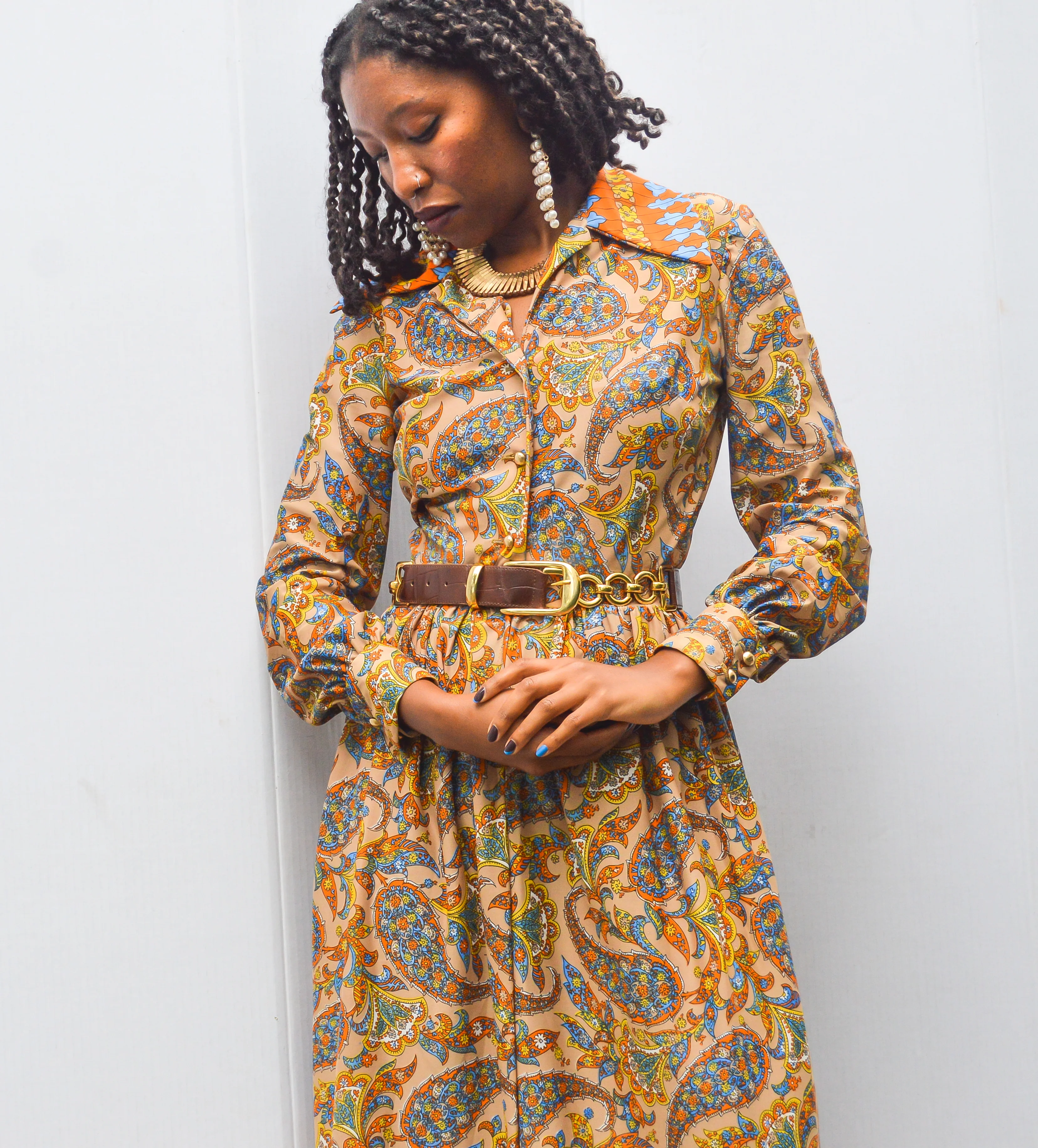 70s Vintage Bev Dress - Image 5