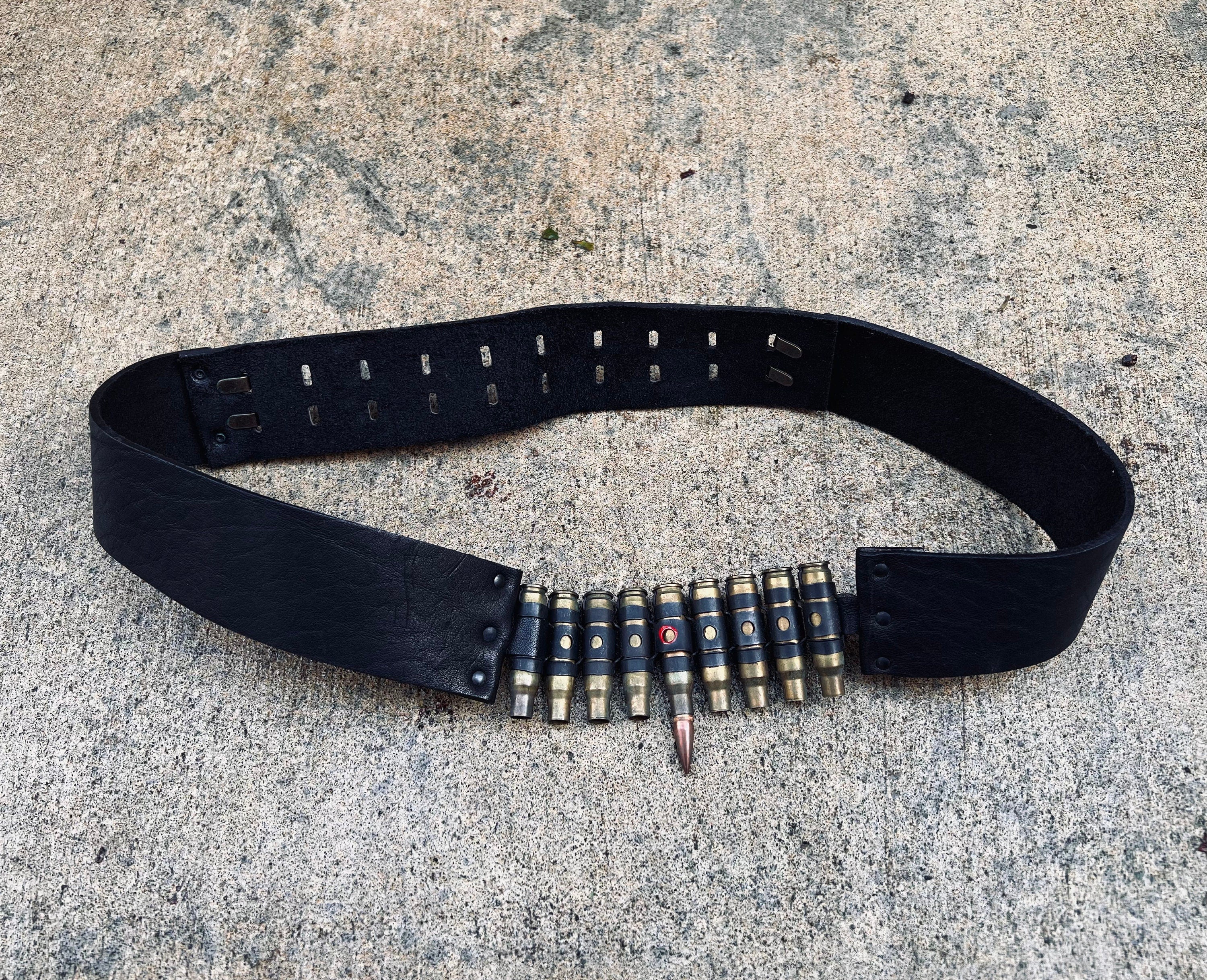 70s Vintage Bullet Belt Black Leather - Image 8