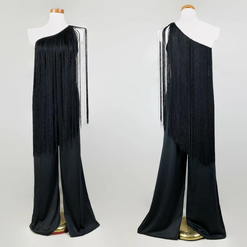 70s Vintage Cold Shoulder Fringe Disco Jumpsuit By Frederick's of Hollywood - Image 3