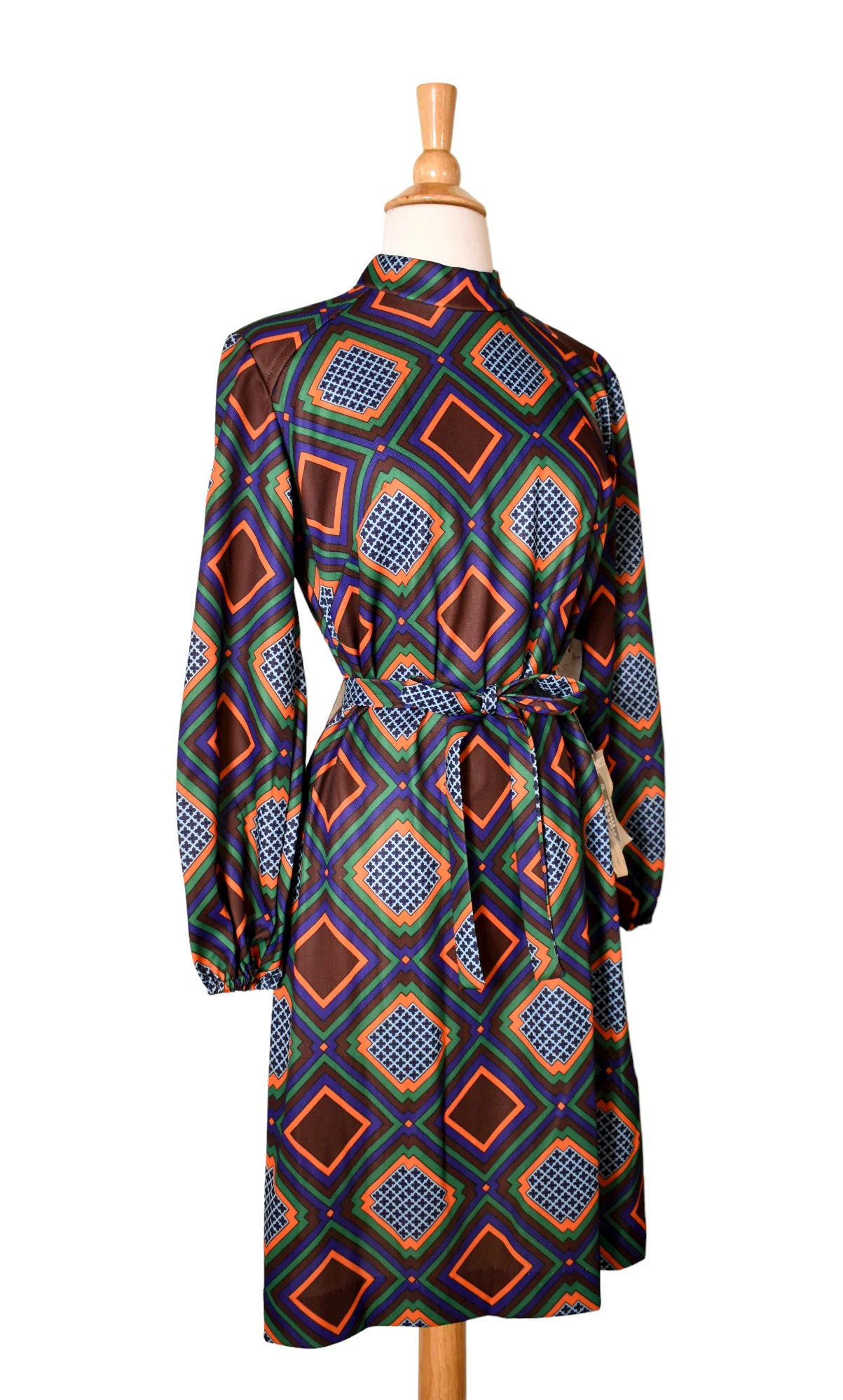 70s Vintage Deadstock Mod Argyle Op Art Shift Dress By Norwin Miss - Image 8