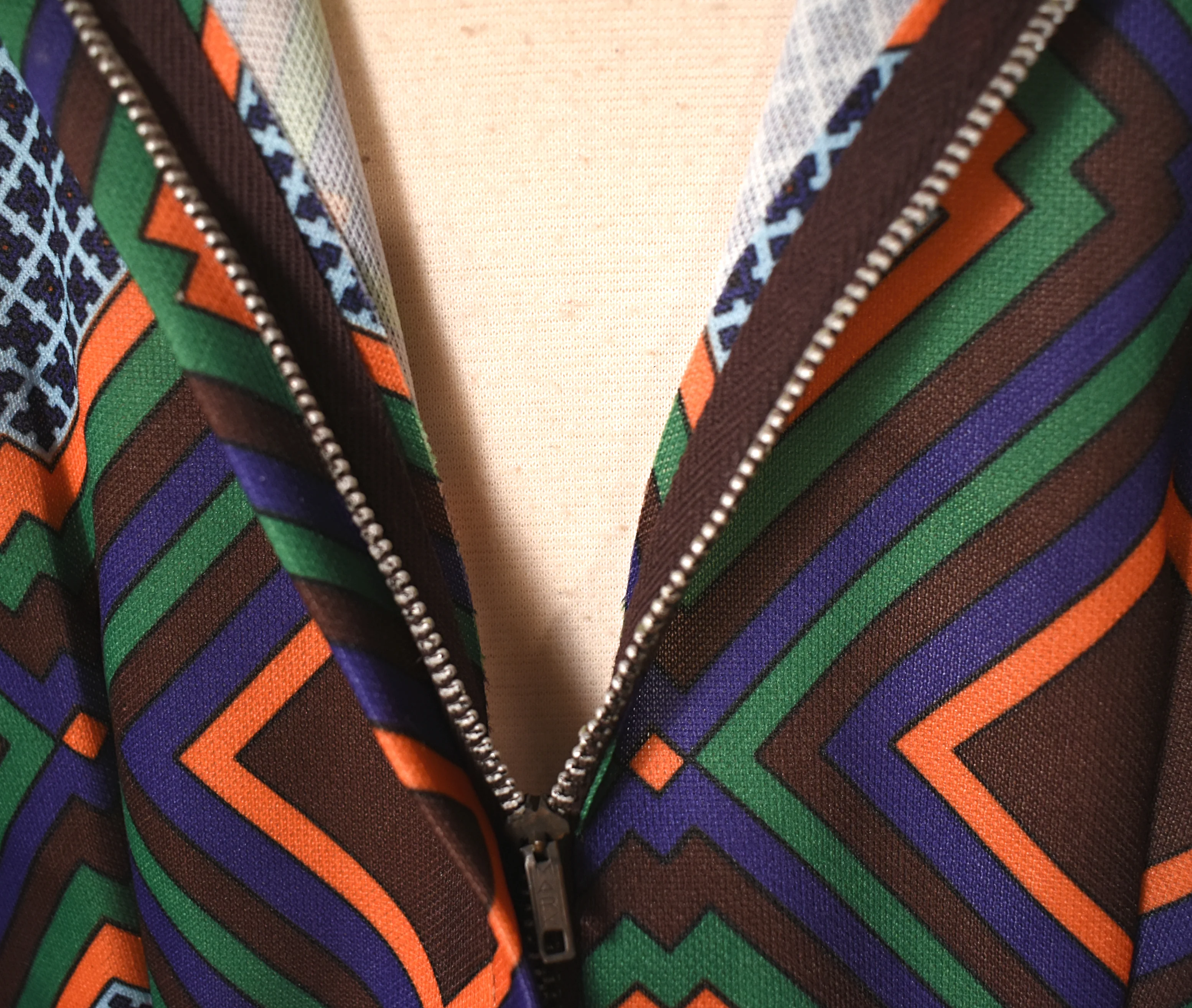 70s Vintage Deadstock Mod Argyle Op Art Shift Dress By Norwin Miss - Image 9