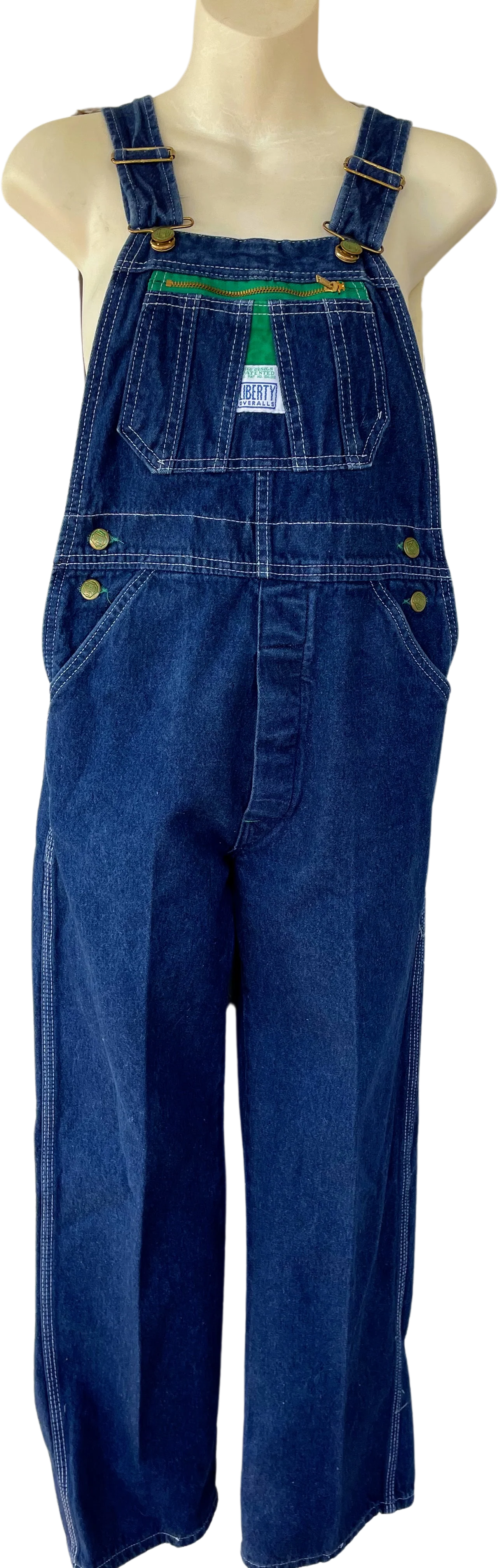 70s Vintage Denim Jeans Overalls Teen Unisex 16 By Liberty