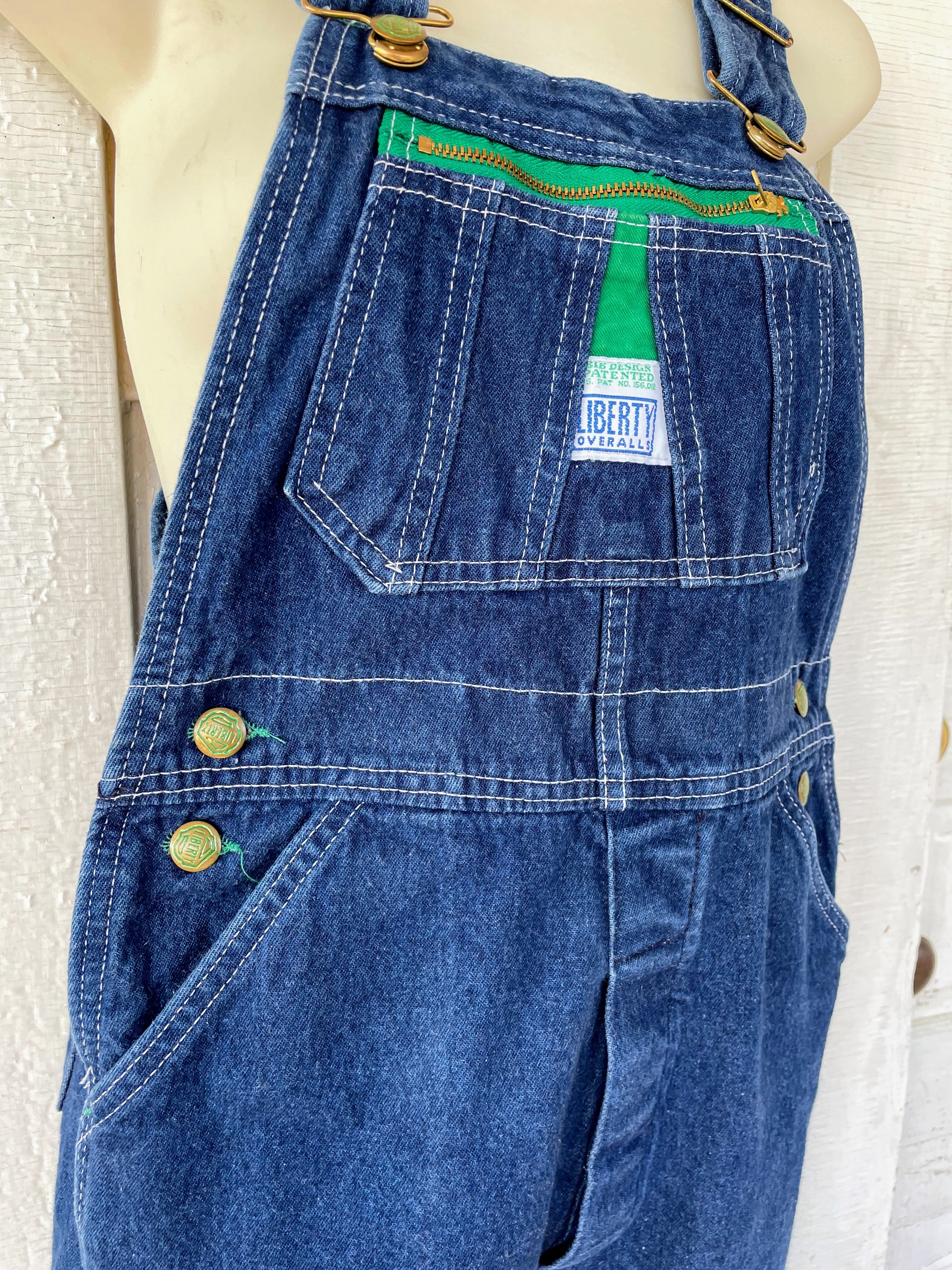 70s Vintage Denim Jeans Overalls Teen Unisex 16 By Liberty - Image 3