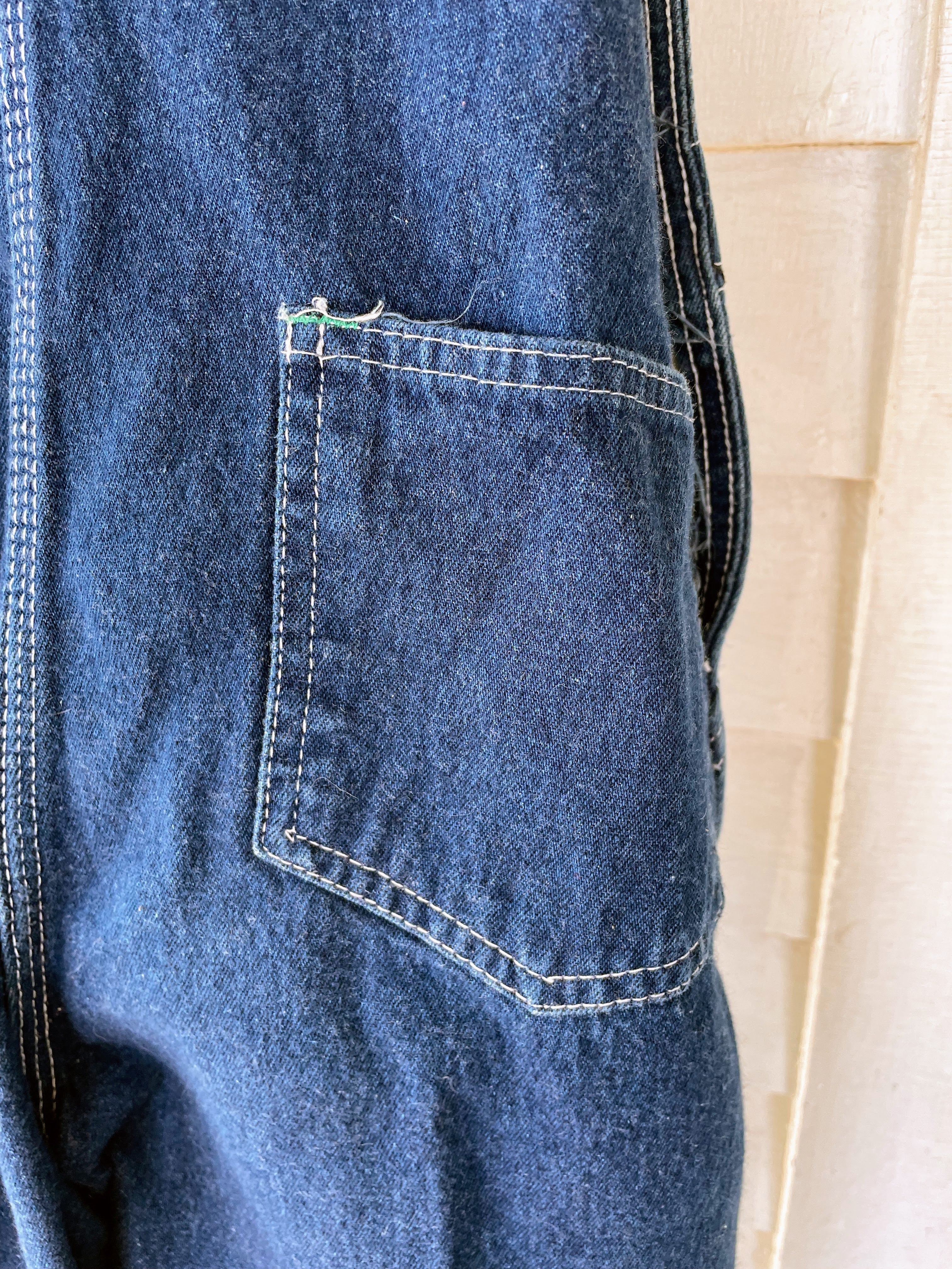 70s Vintage Denim Jeans Overalls Teen Unisex 16 By Liberty - Image 5