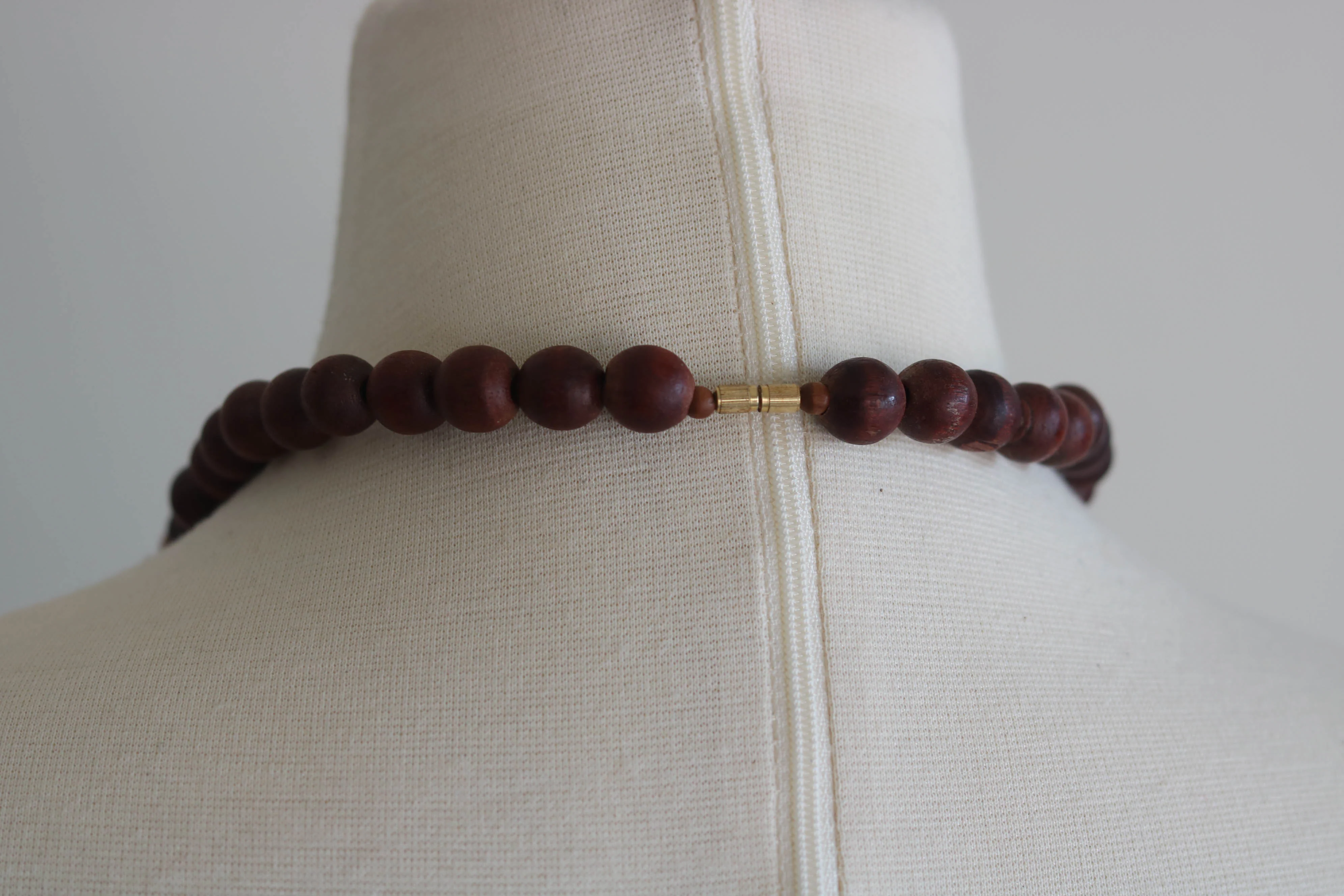 70s Vintage Earthtones Wood Necklace - Image 4