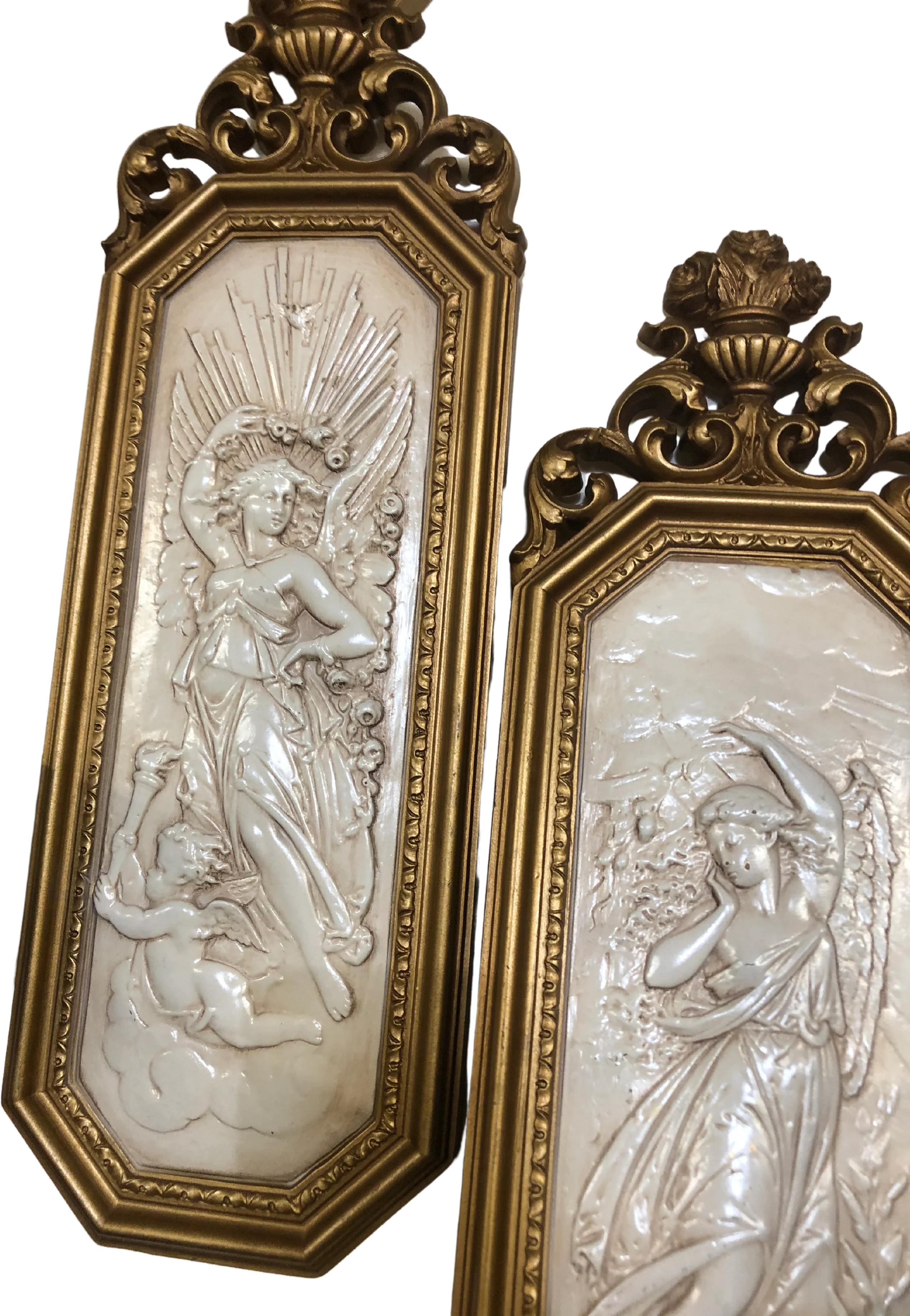 70s Vintage Hollywood Regency Cherub Flying Angel Wall