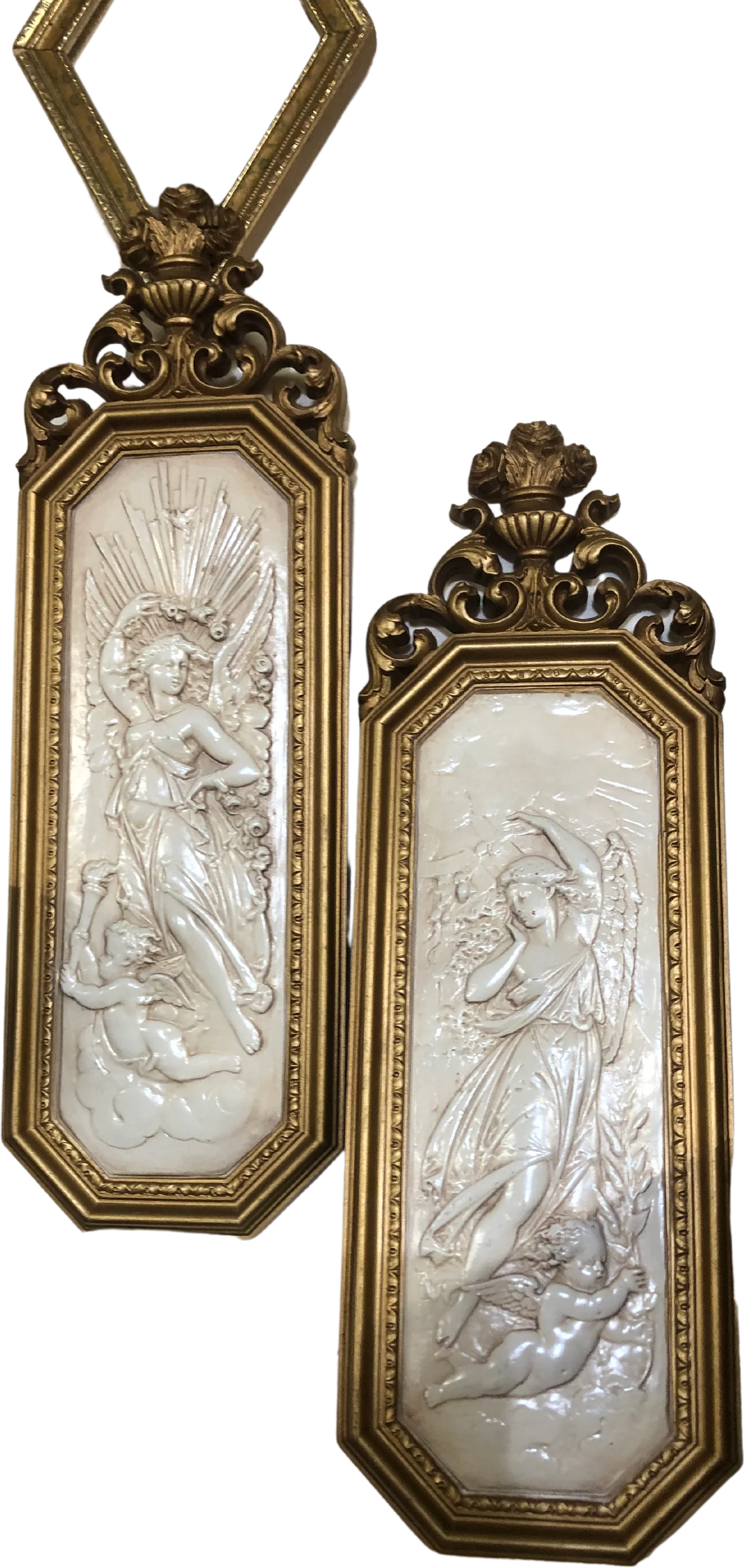 70s Vintage Hollywood Regency Cherub Flying Angel Wall - Image 2