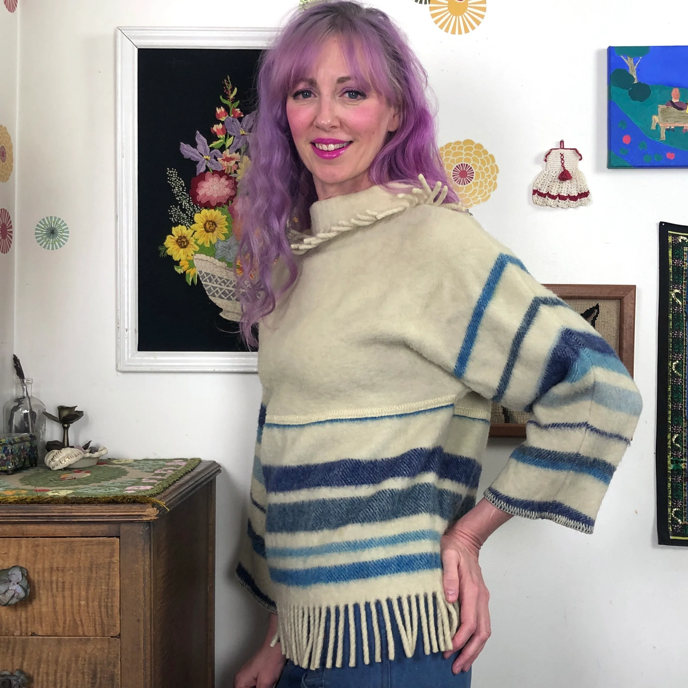 70s Vintage Lapp Lander Wool Blanket Sweater By Lapp Lander - Image 6