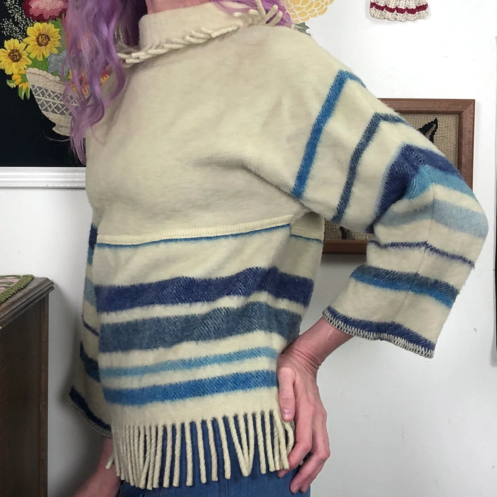 70s Vintage Lapp Lander Wool Blanket Sweater By Lapp Lander - Image 8