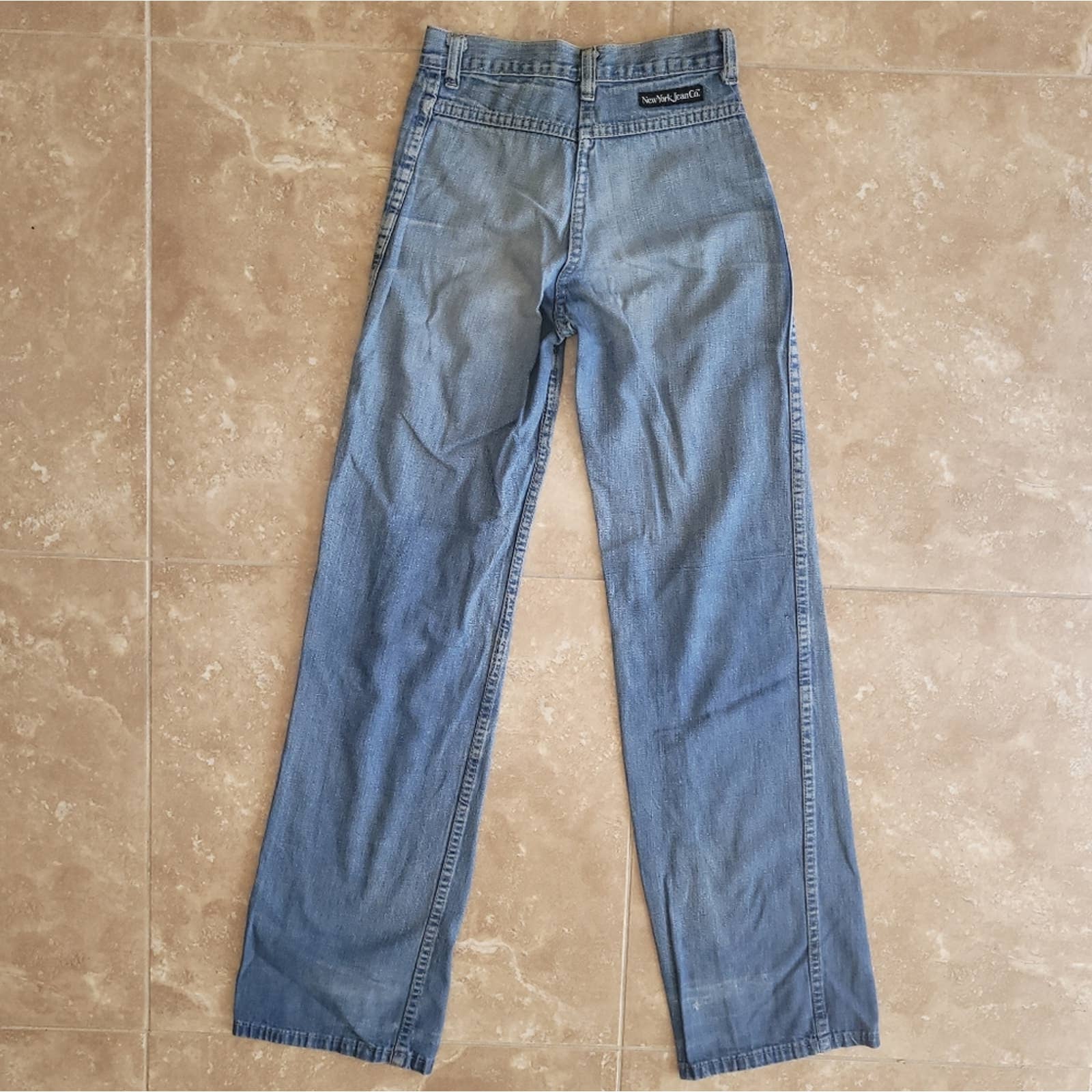 70s Vintage Light Blue Wash High Waist Denim Jeans - Xs by New York Jean Co - Image 2