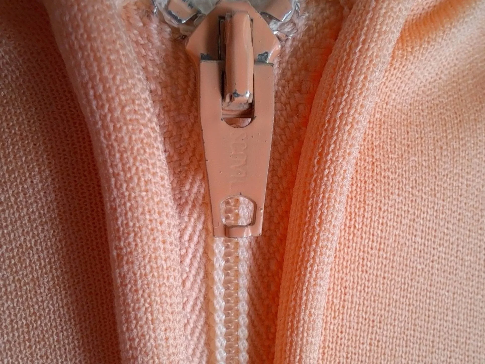 70s Vintage Luscious Peach Long Sleeve Empire Dress - Image 10