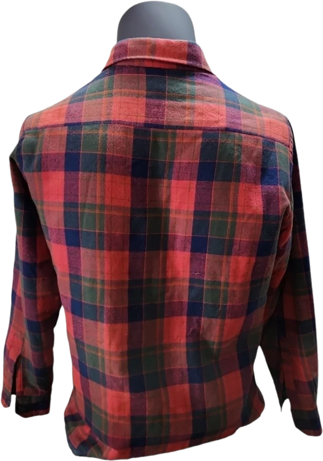 70s Vintage Mens Store Lt Plaid Flannel Button Down By Mens Store - Image 2