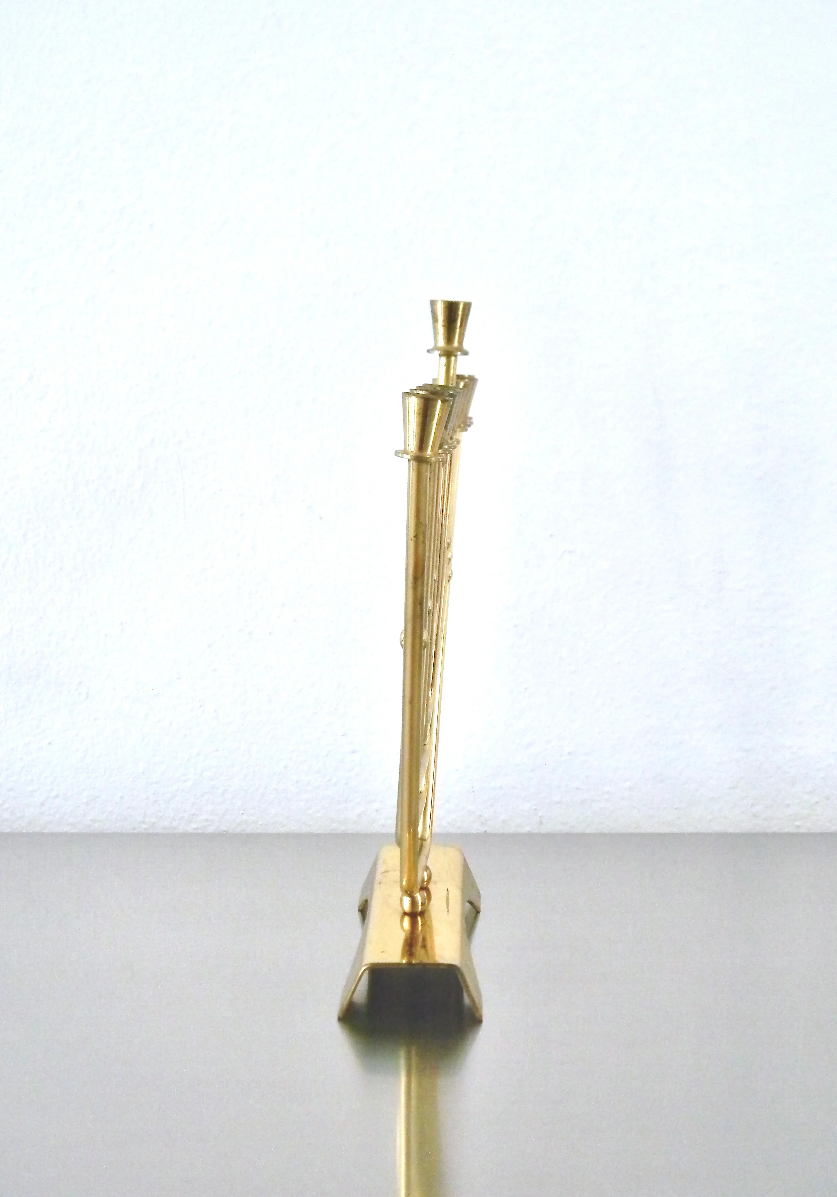 70s Vintage Modernist Brass Menorah - Image 6