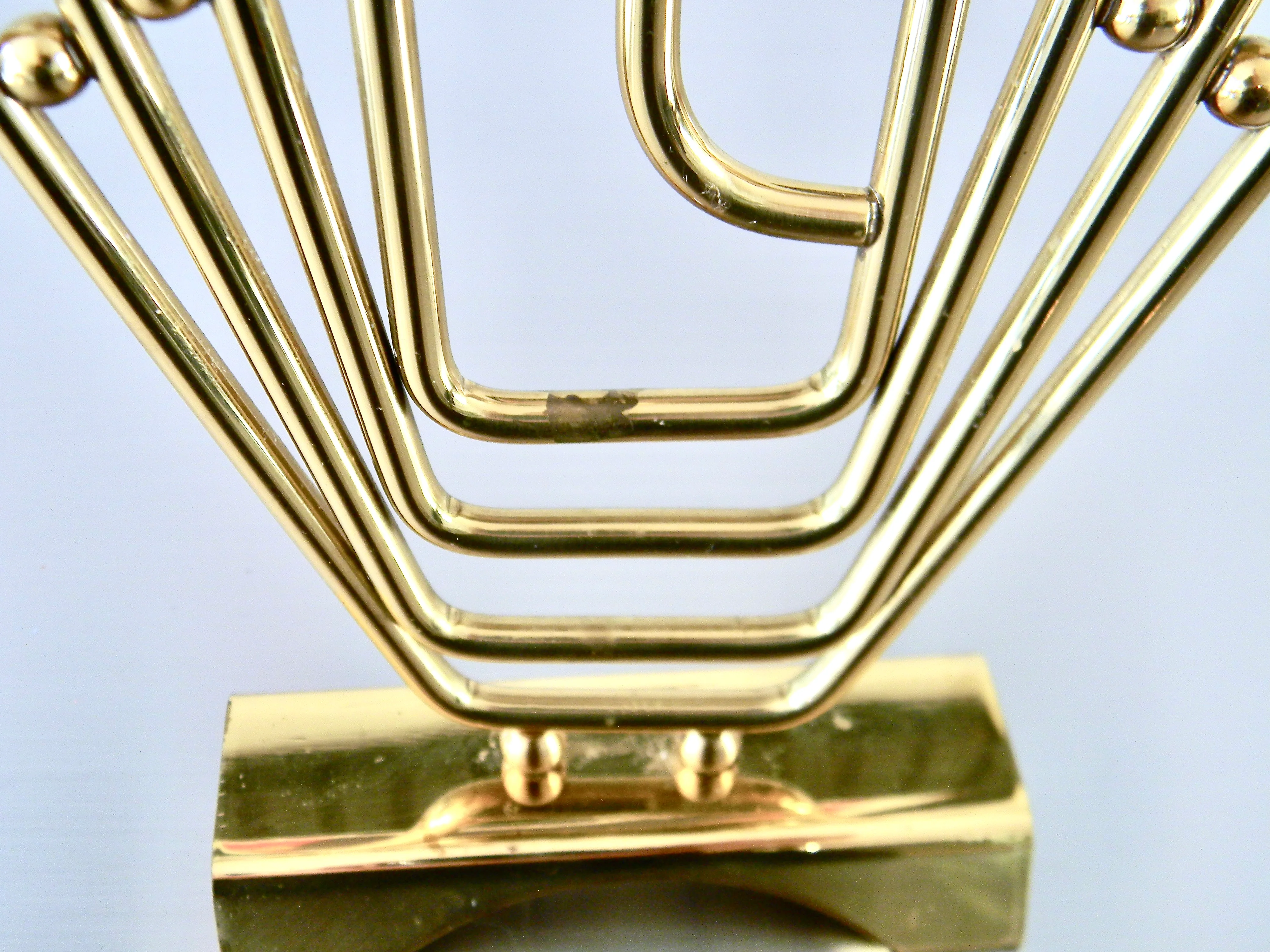 70s Vintage Modernist Brass Menorah - Image 9