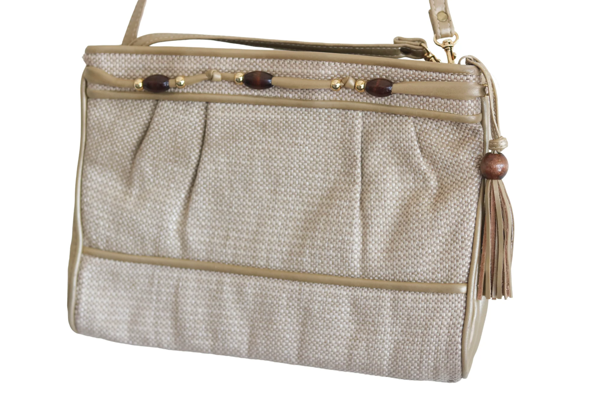 70s Vintage Natural Handbag - Image 2