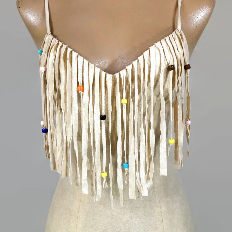 70s Vintage Rare Southwestern Beaded Fringe Dress By Frederick's of Hollywood - Image 7