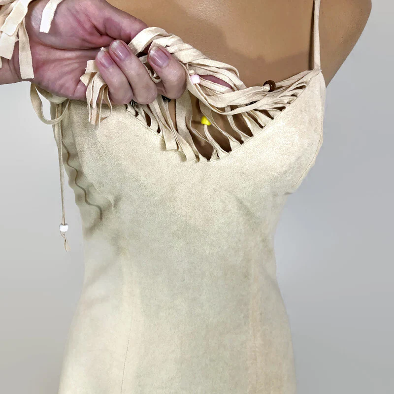 70s Vintage Rare Southwestern Beaded Fringe Dress By Frederick's of Hollywood - Image 8