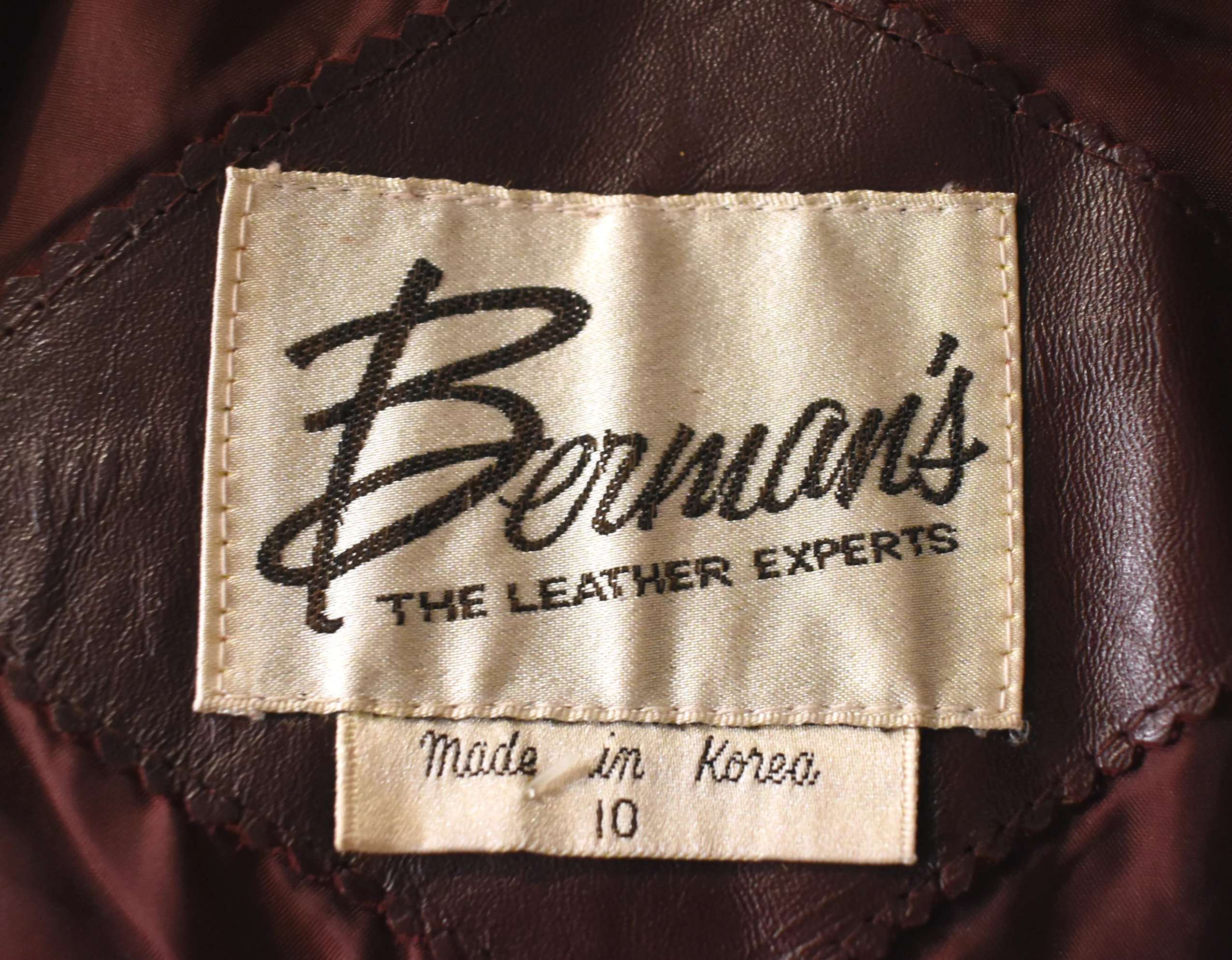 70s Vintage Rust Brown Thriller Cropped Leather Jacket By Berman's - Image 10