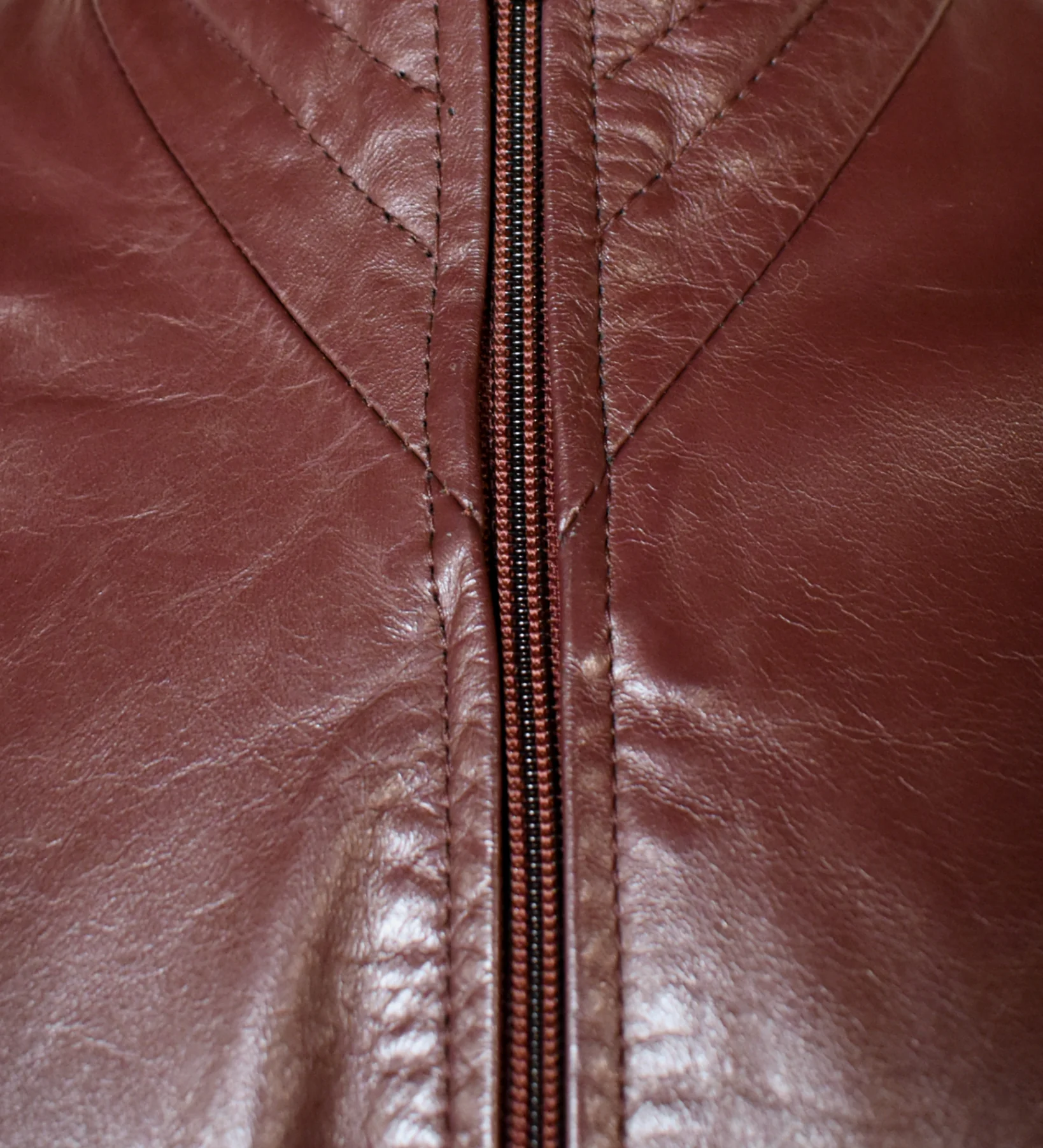 70s Vintage Rust Brown Thriller Cropped Leather Jacket By Berman's - Image 7