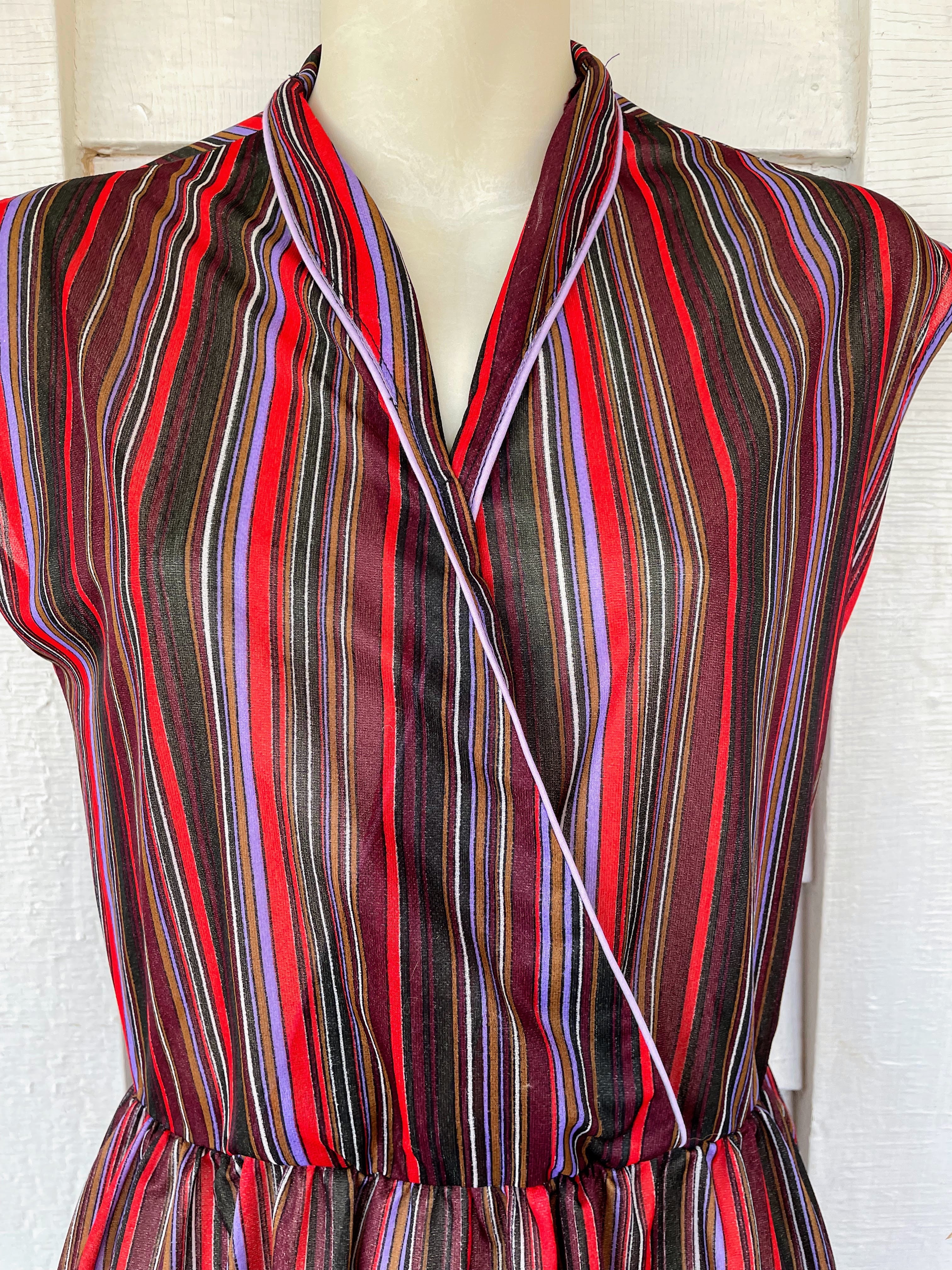 70s Vintage Striped Sheer Dress Mod Small By New Raves - Image 10