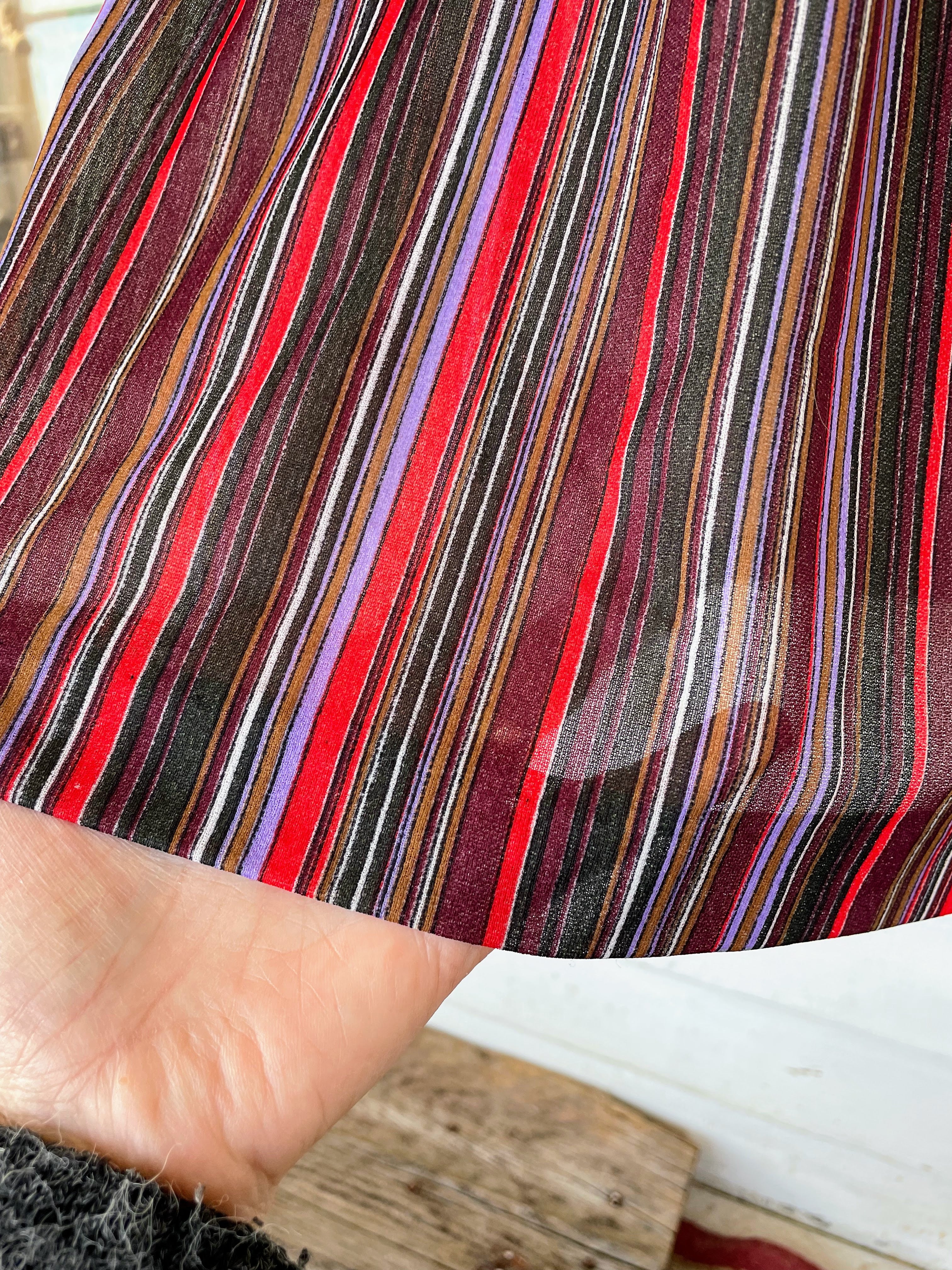 70s Vintage Striped Sheer Dress Mod Small By New Raves - Image 4