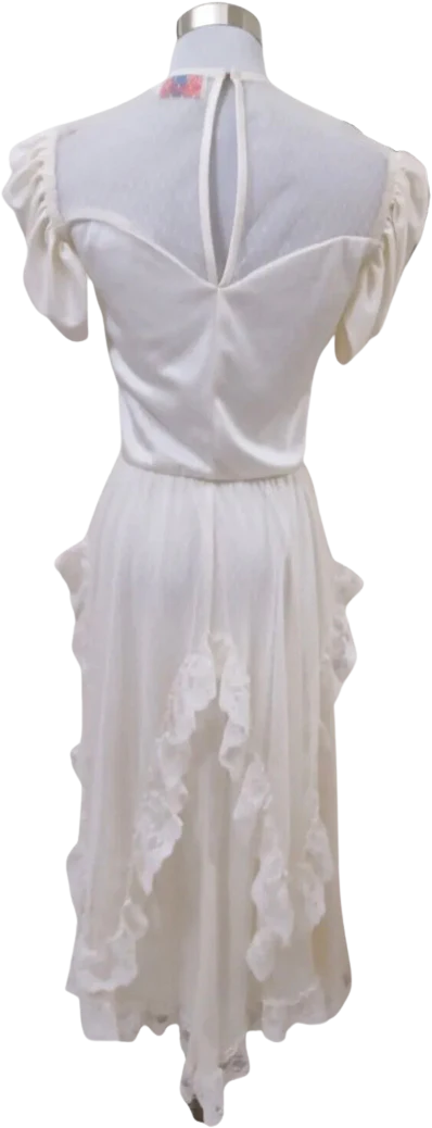 70s White Designer Disco Dress By Diamonds Run - Image 2