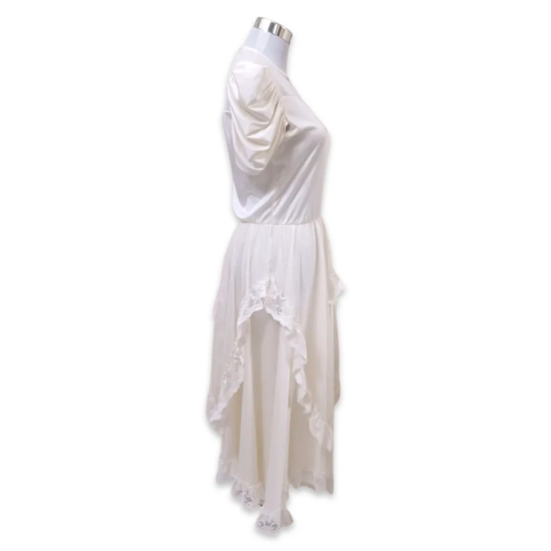 70s White Designer Disco Dress By Diamonds Run - Image 7